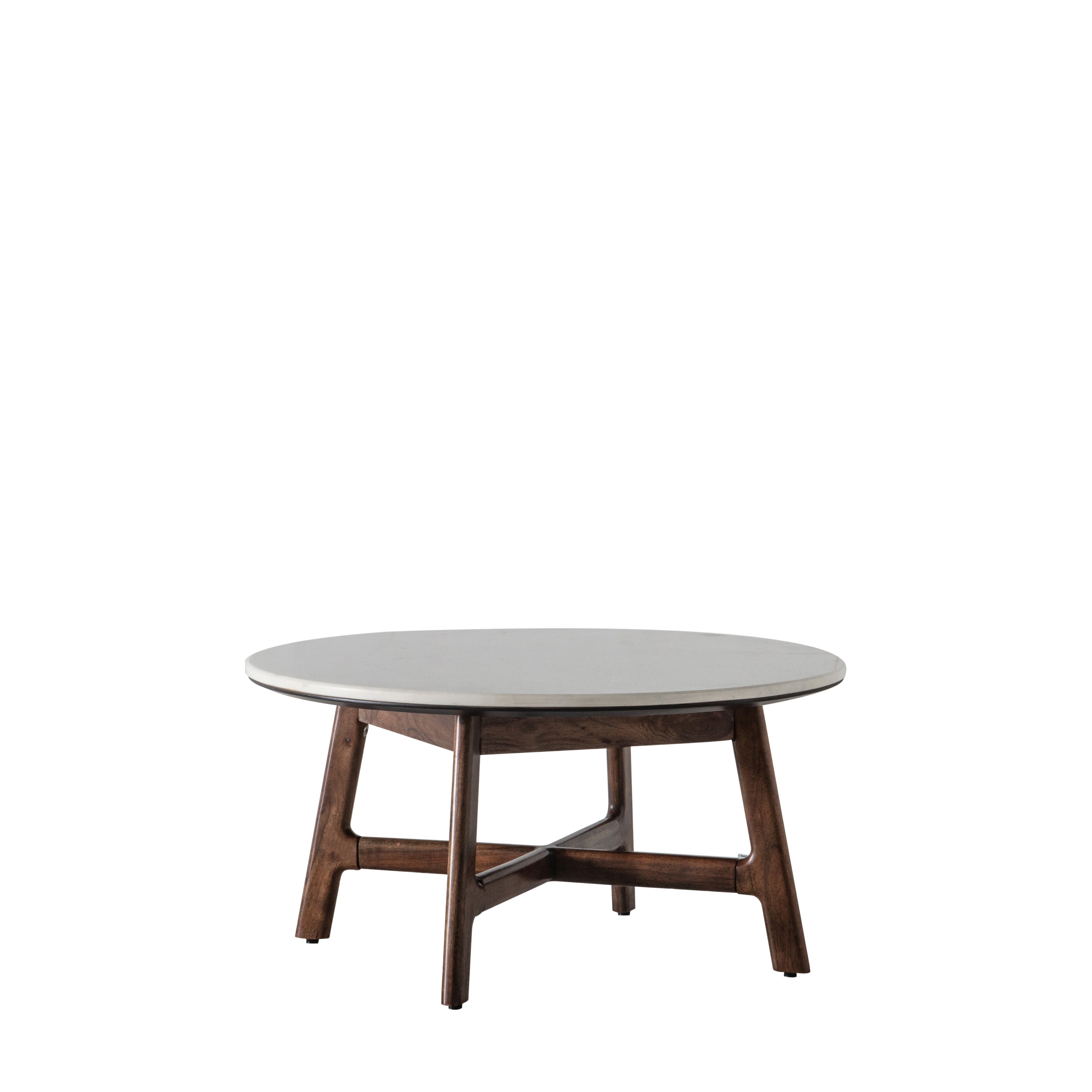Barcelona Round Coffee Table - Acacia / Marble / MDF | Migo Interiors