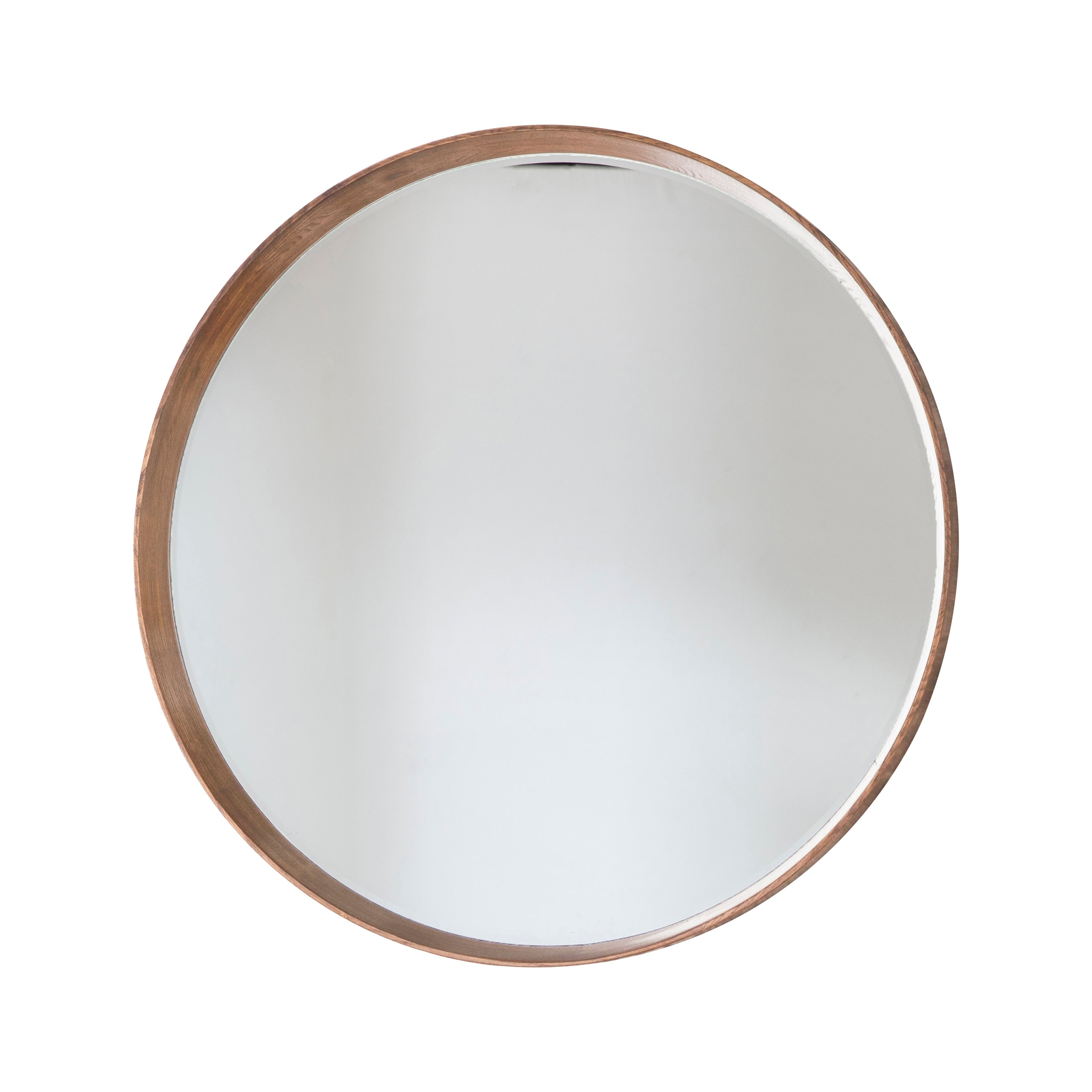 Keaton Round Mirror Oak - Glass / MDF / Wood | Migo Interiors