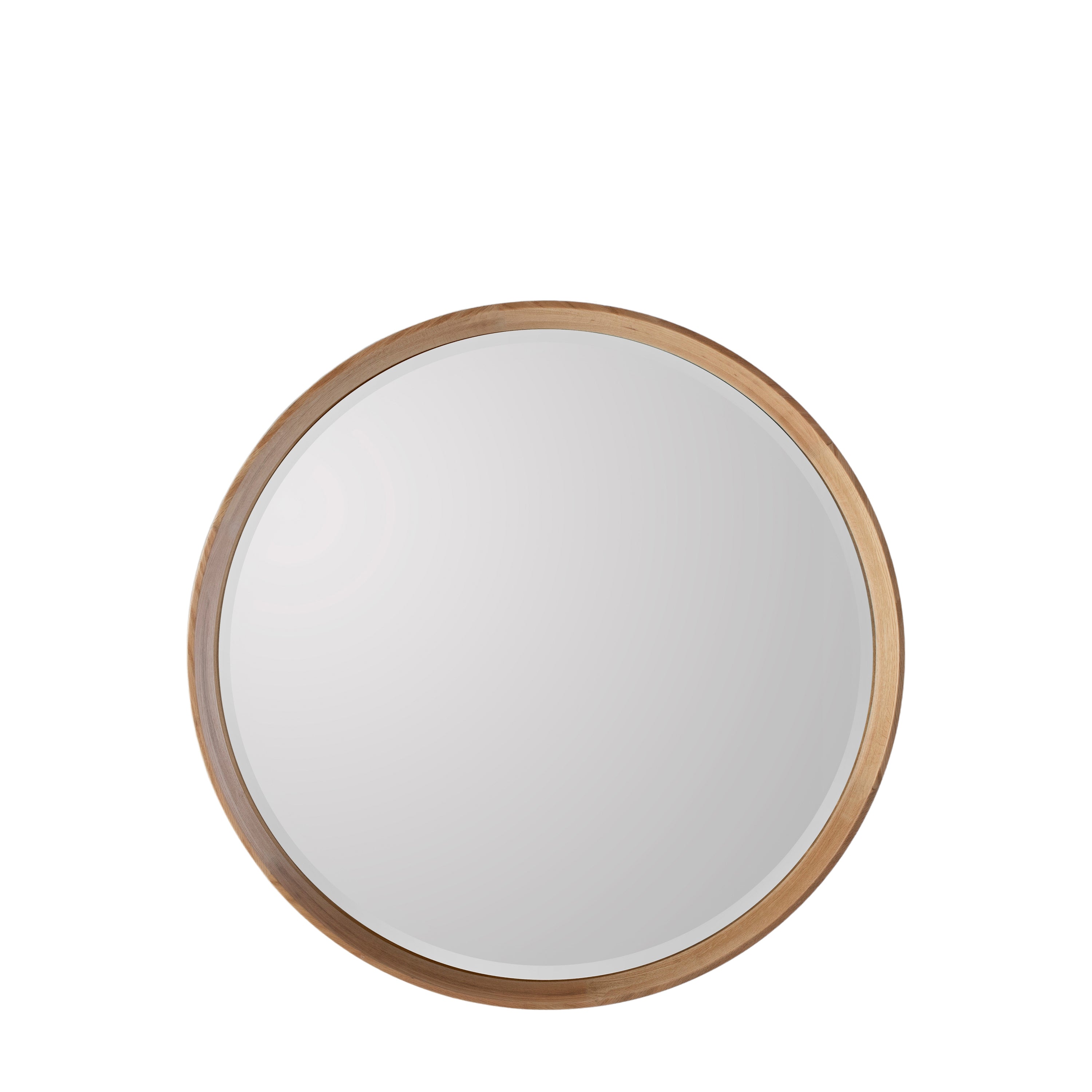 Keaton Round Mirror Oak - Glass / MDF / Wood | Migo Interiors