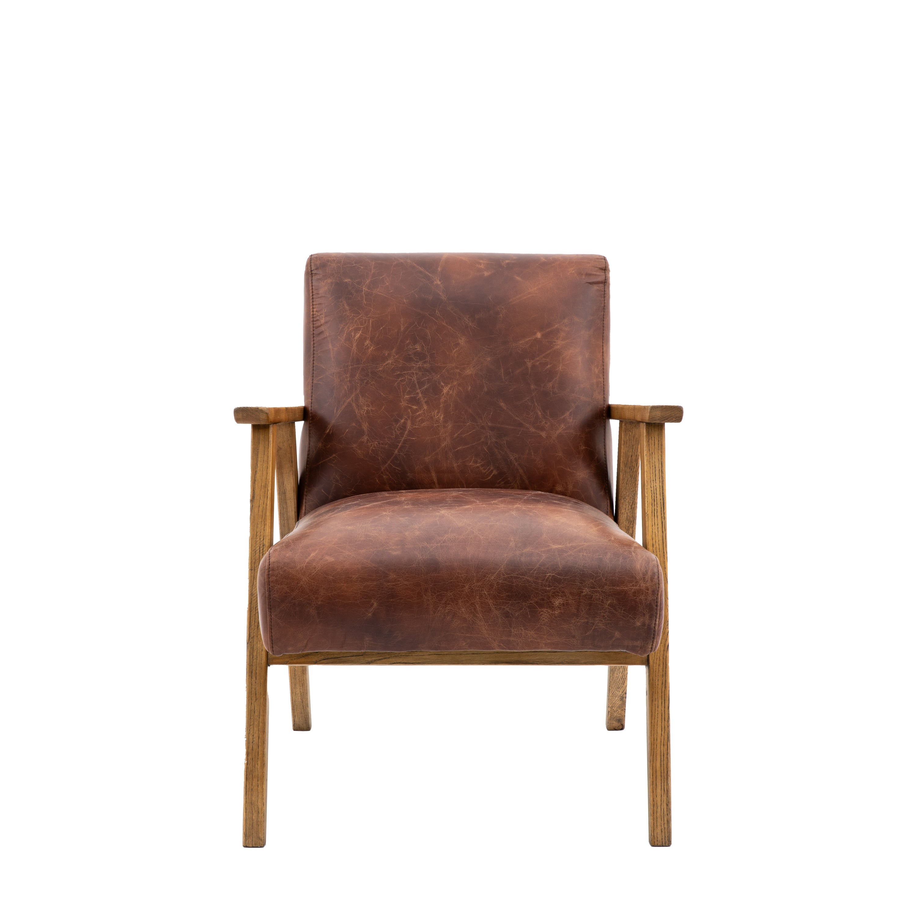 Neyland Armchair Vintage Brown Leather - Fabric / Foam / Leather | Migo Interiors