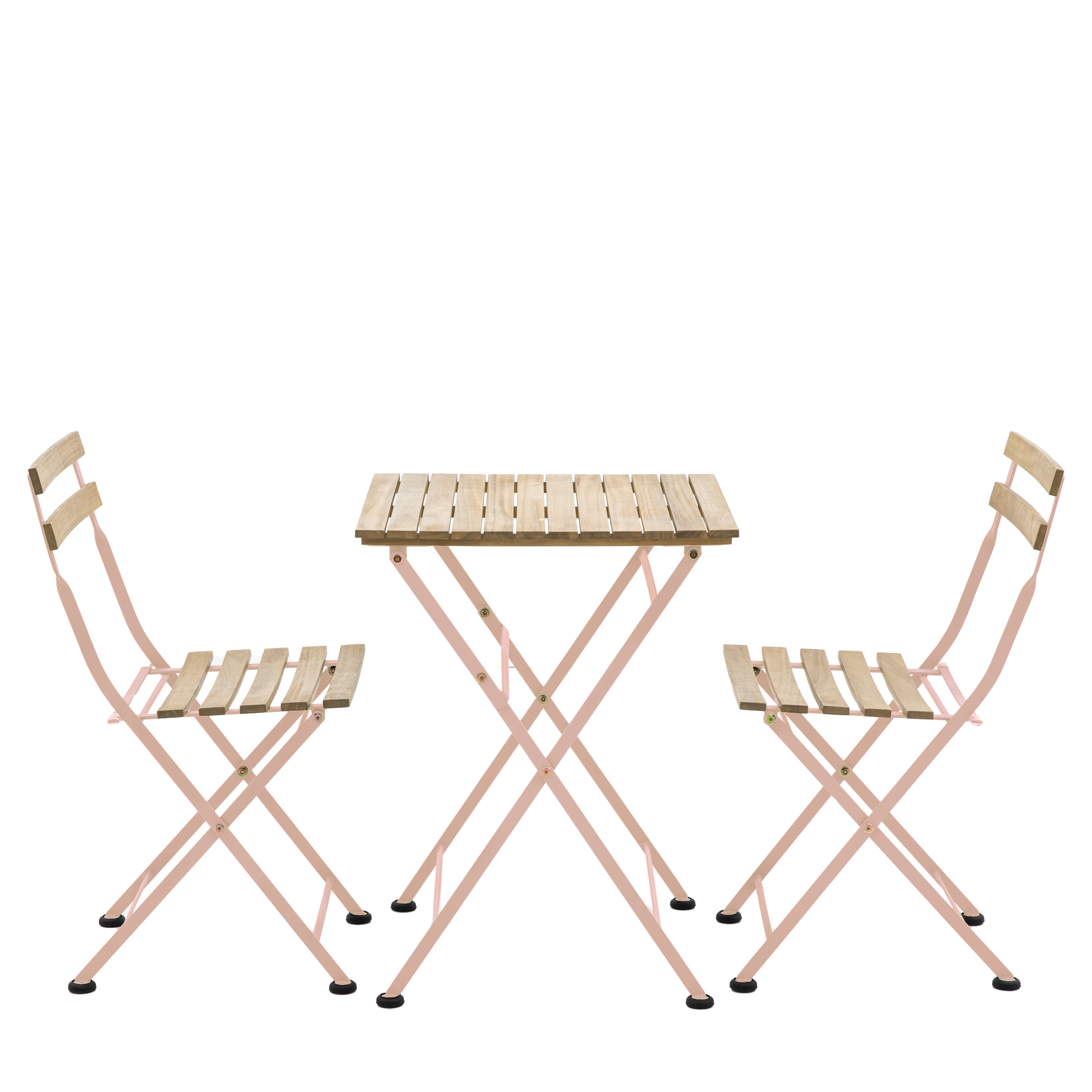 Ronda Bistro Set Rose - Steel / Acacia | Migo Interiors