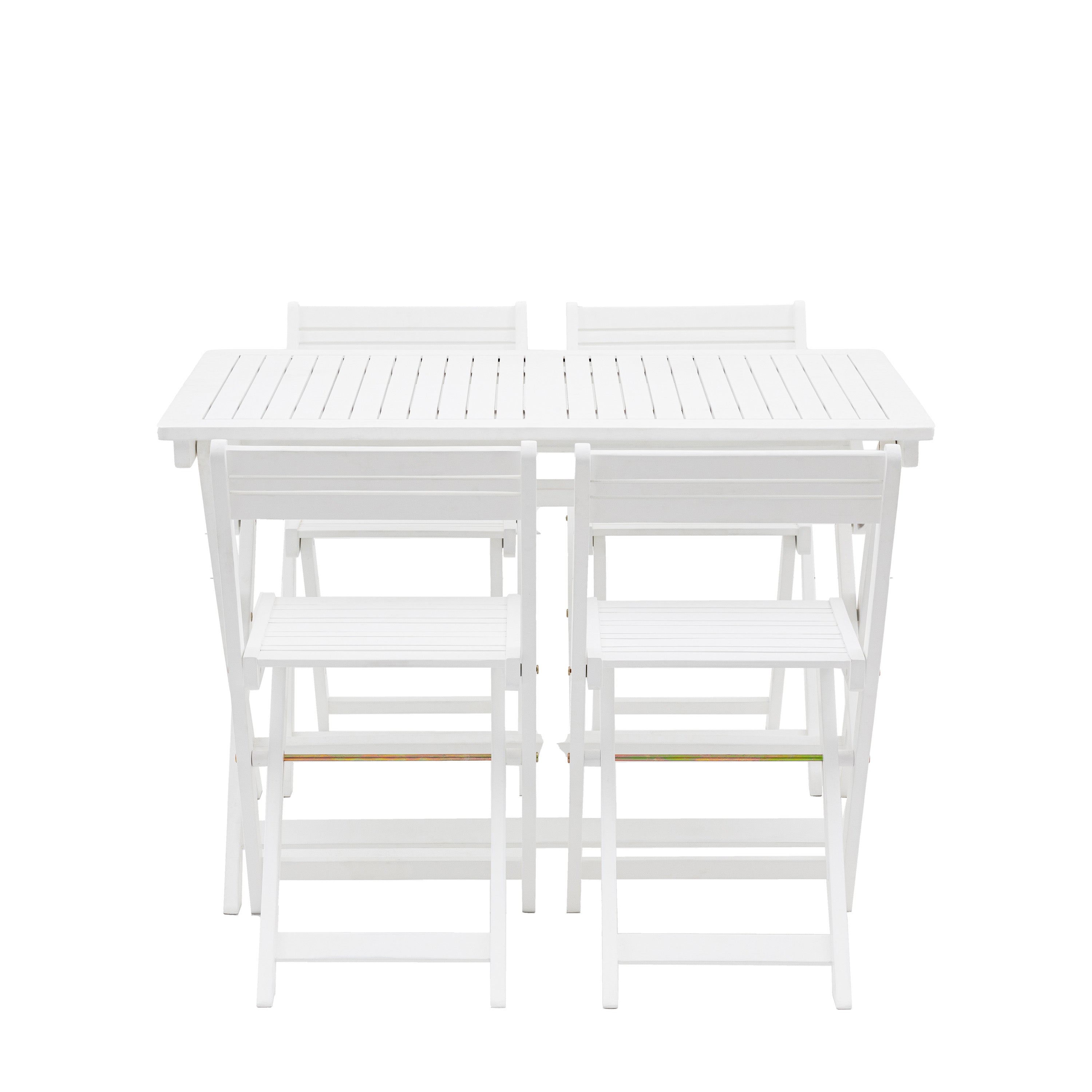Lindos White Folding Dining Set - Acacia | Migo Interiors