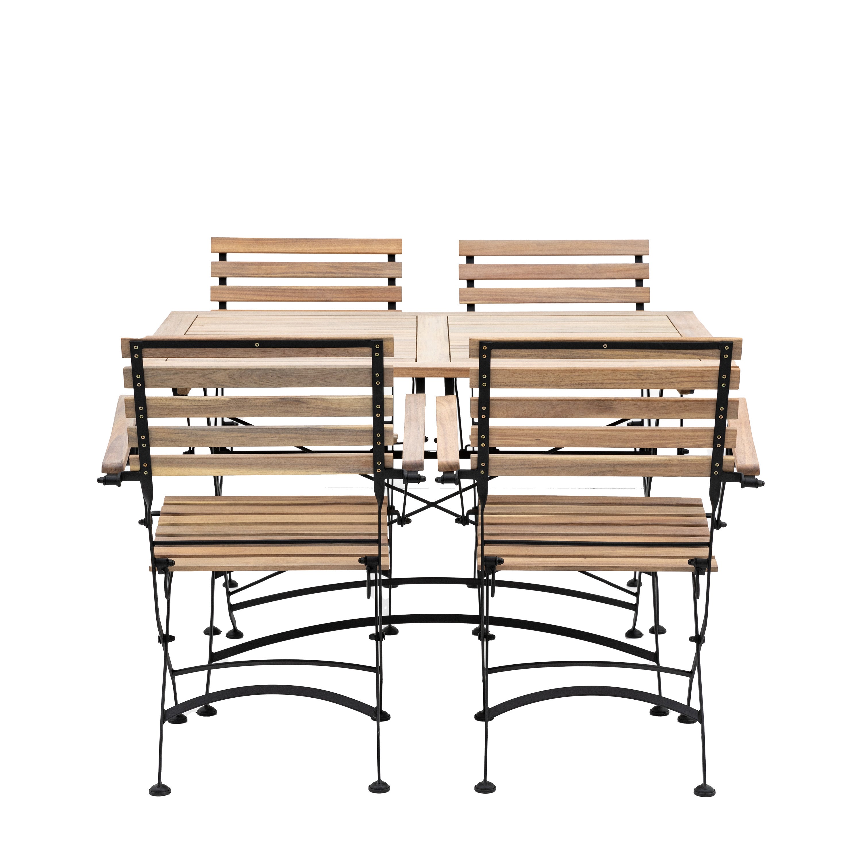 Valetta Folding Dining Set - Iron / Acacia | Migo Interiors