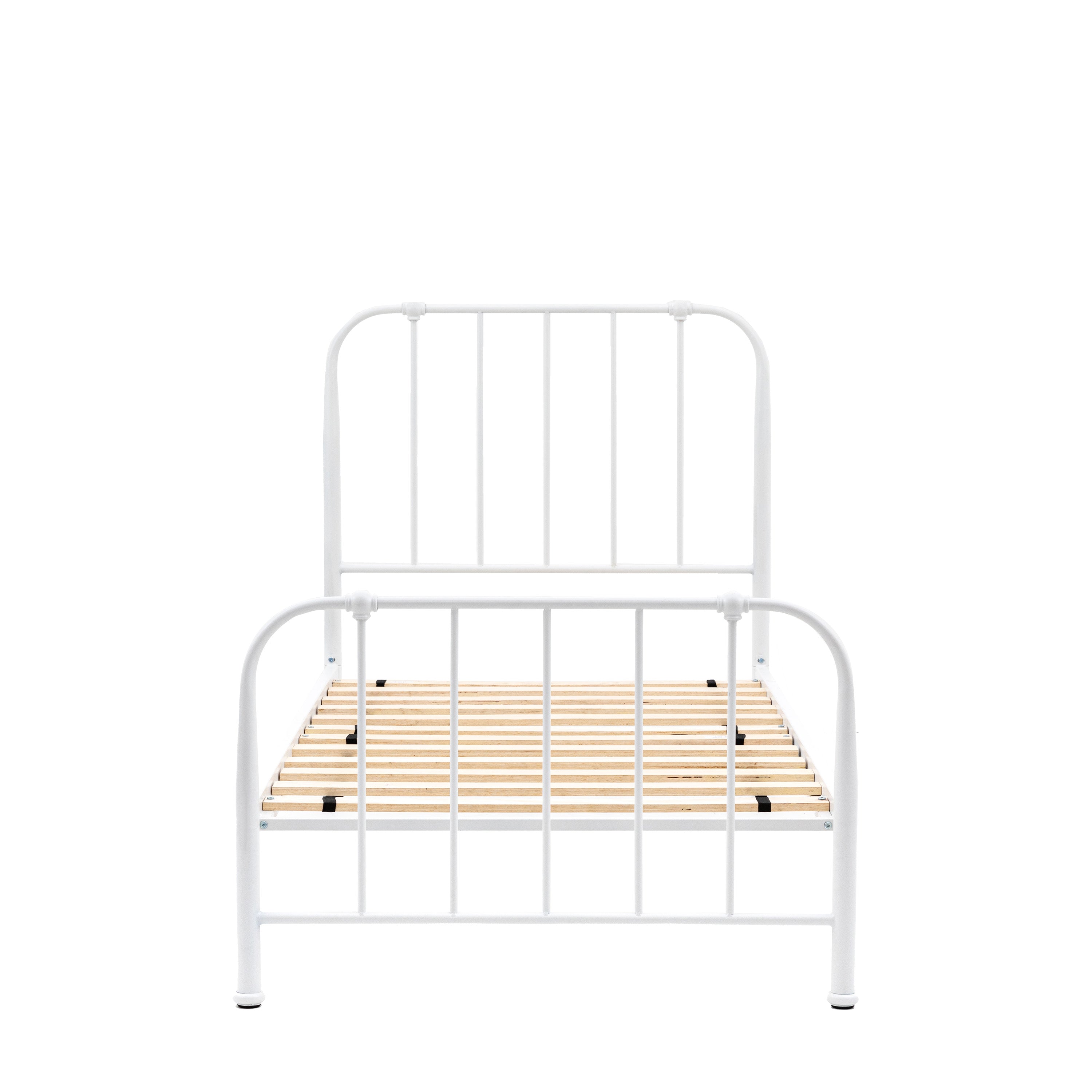 Loughton 3' Bedstead Ivory - Mild Steel / Wooden Slat | Migo Interiors