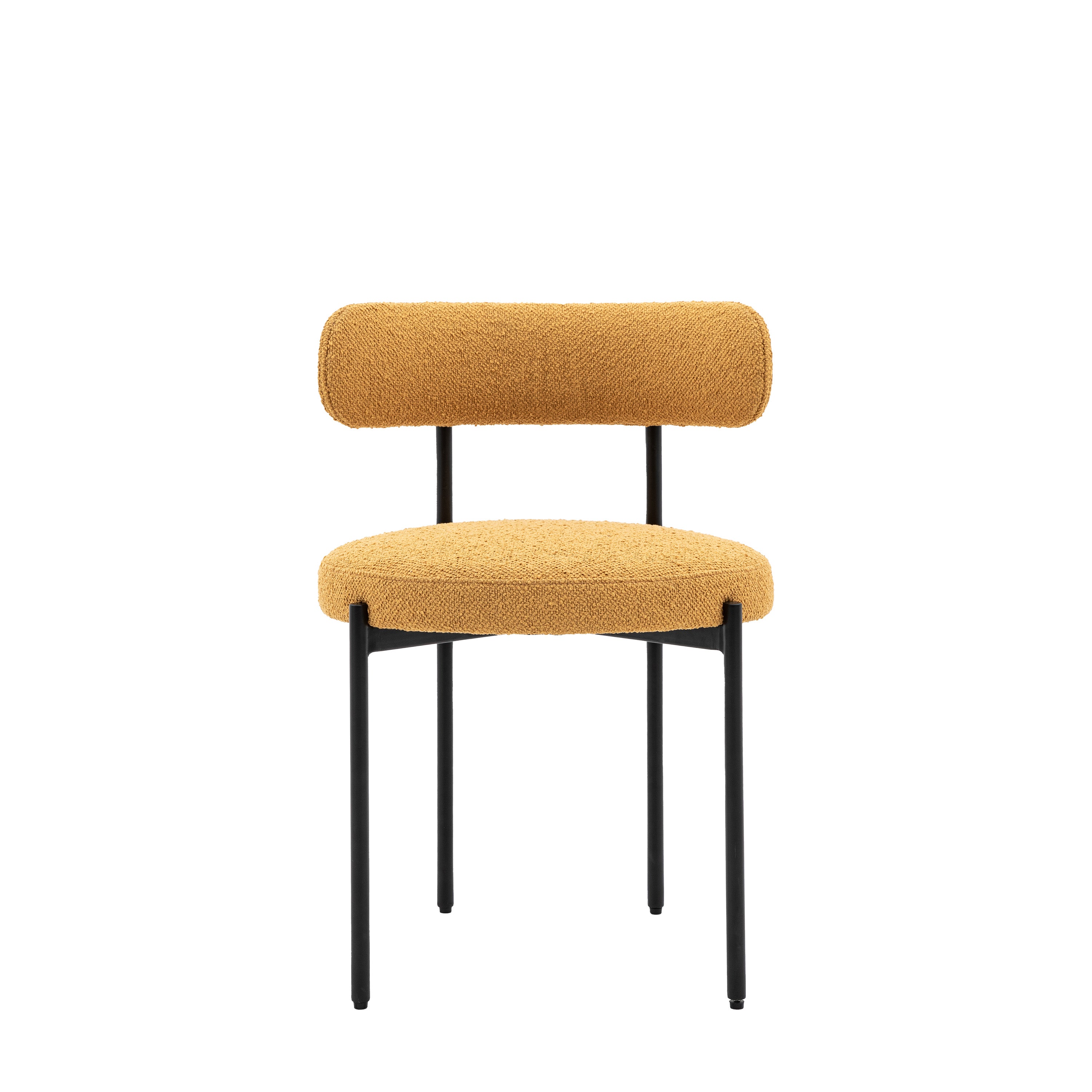 Aveley Dining Chair Ochre (2pk) - Iron / Plywood / Maple / Foam / Polyester | Migo Interiors