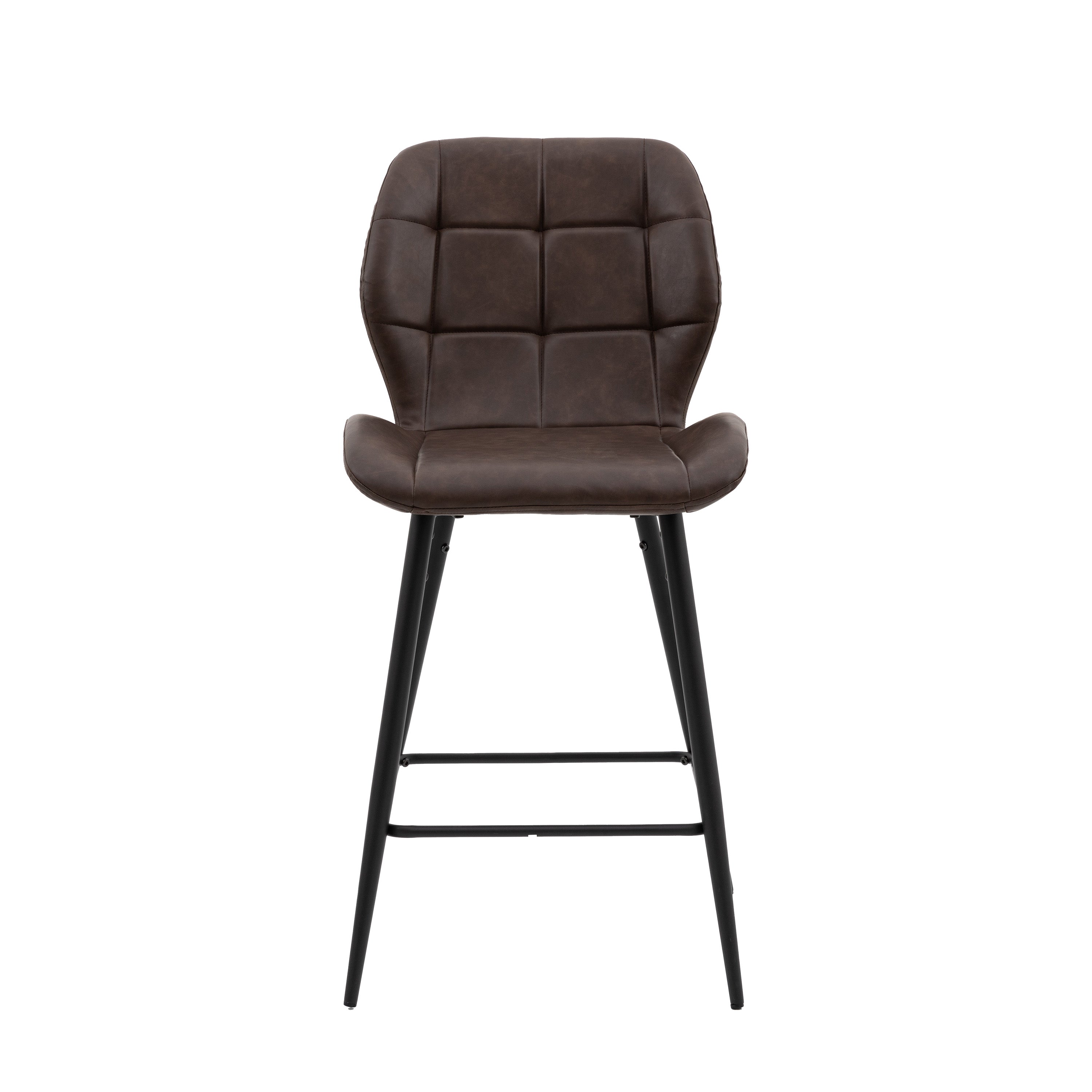 Manford Stool Brown (2pk) 475X580X1000mm - Iron / Plywood / PU / Foam | Migo Interiors