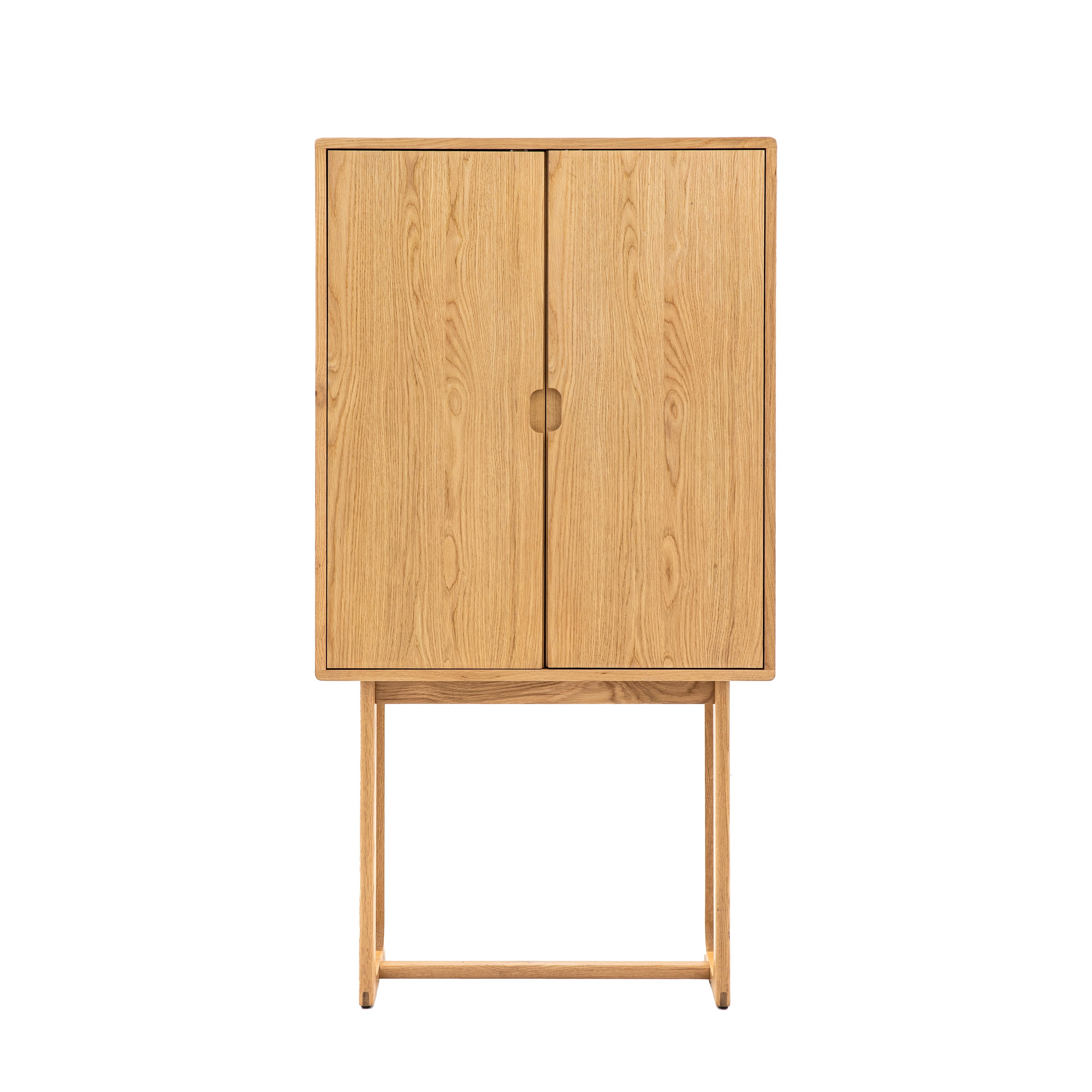 Craft Cocktail Cabinet Natural - Oak / Oak Veneer MDF / Pine / Glass | Migo Interiors