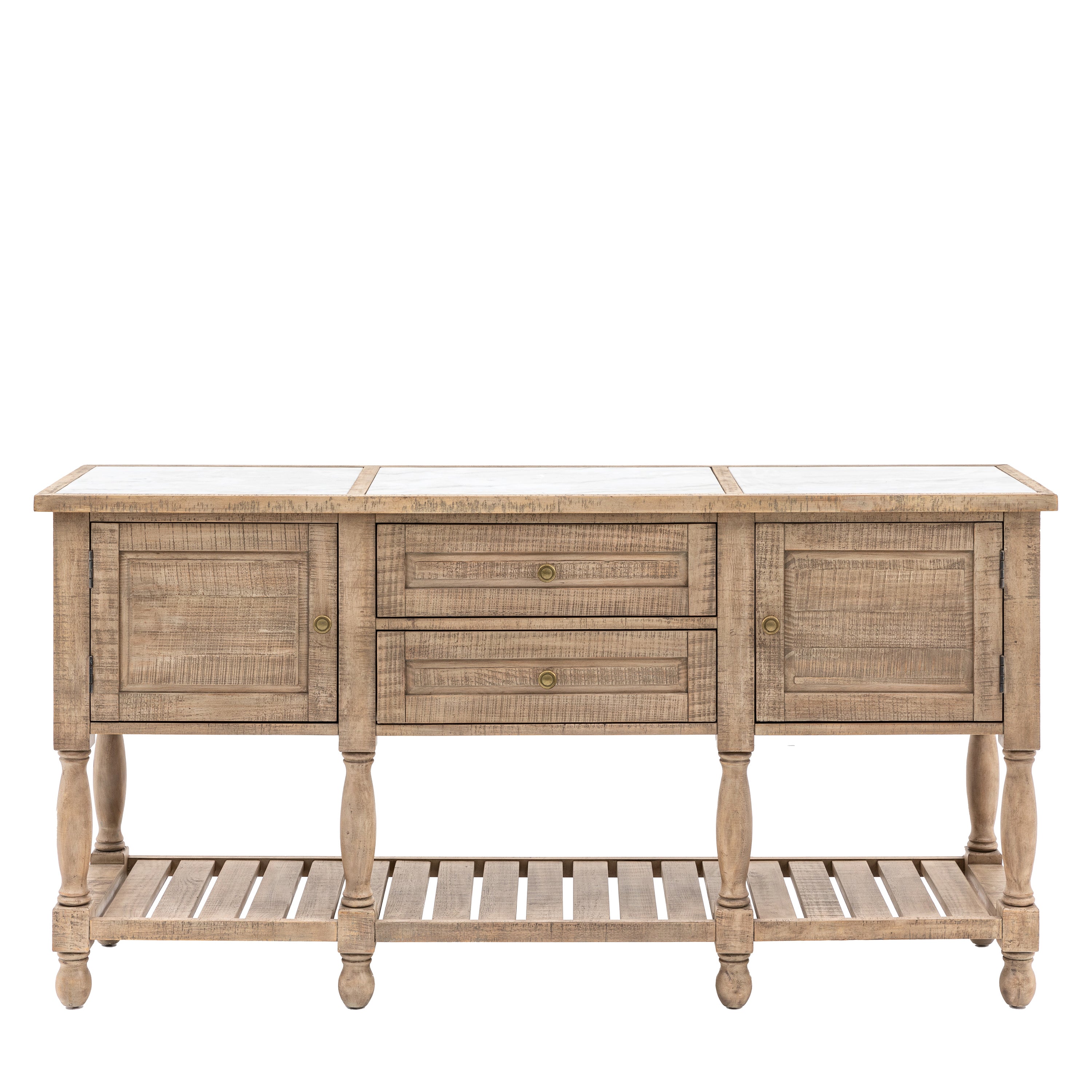 Vancouver 2 Door 2 Drawer Sideboard - Marble / Pine / Pine Veneer / Plywood | Migo Interiors