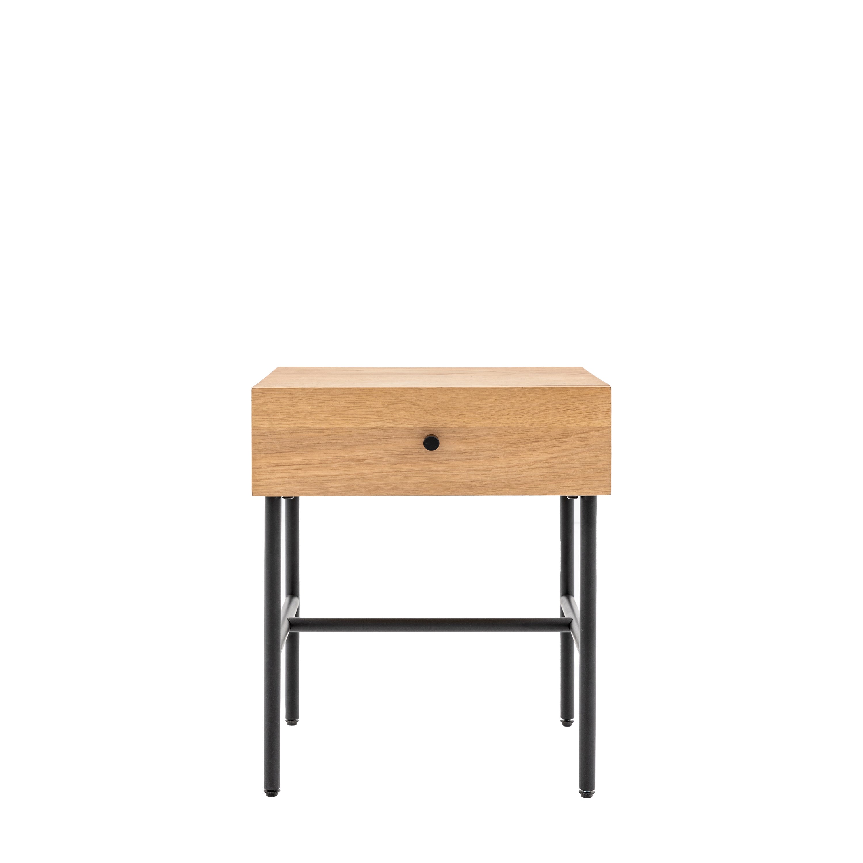 Ashdown 1 Drawer Bedside Natural - MDF Melamine / Iron / MDF | Migo Interiors