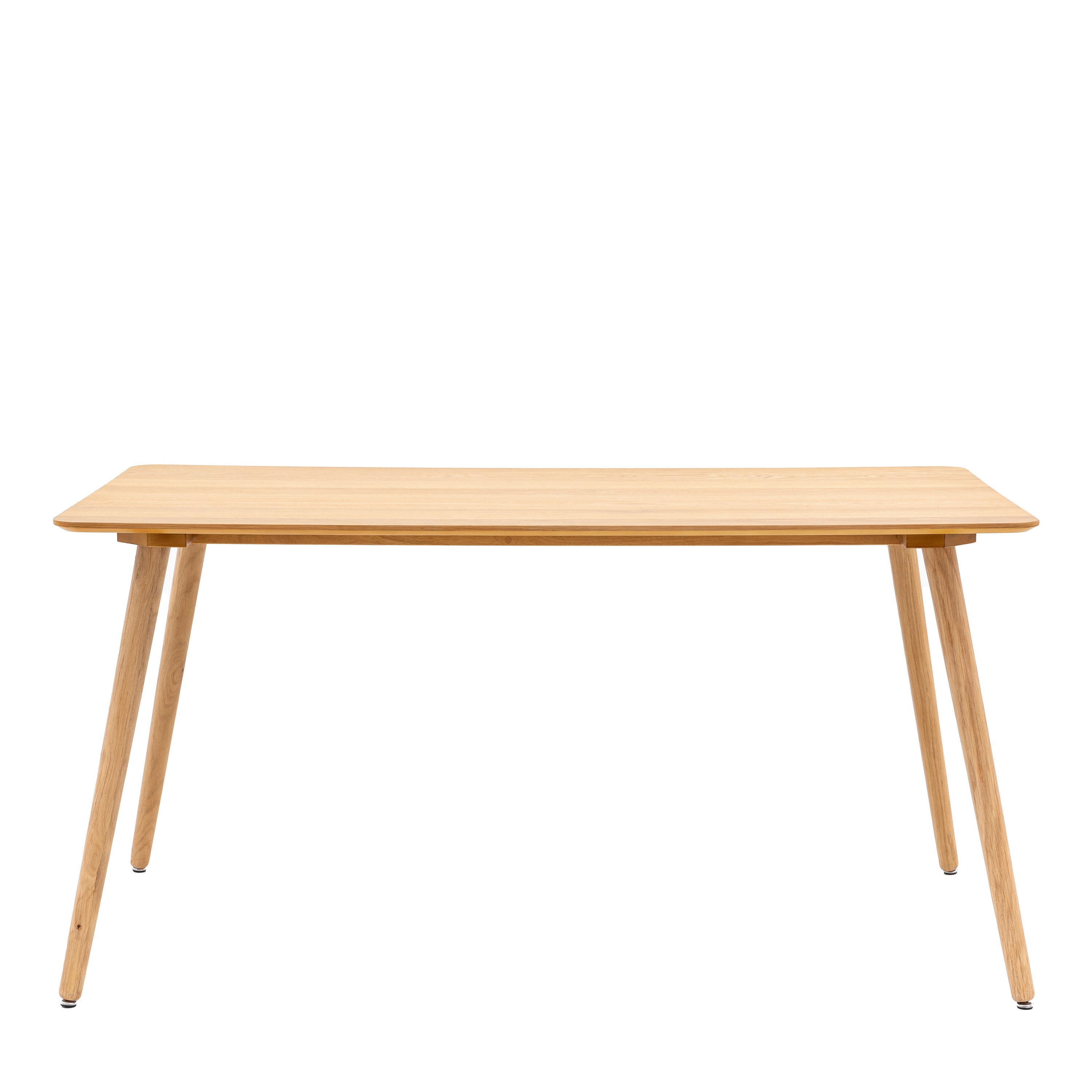 Hatfield Dining Table Natural - Oak Veneer / MDF / Oak / Rubber Wood | Migo Interiors