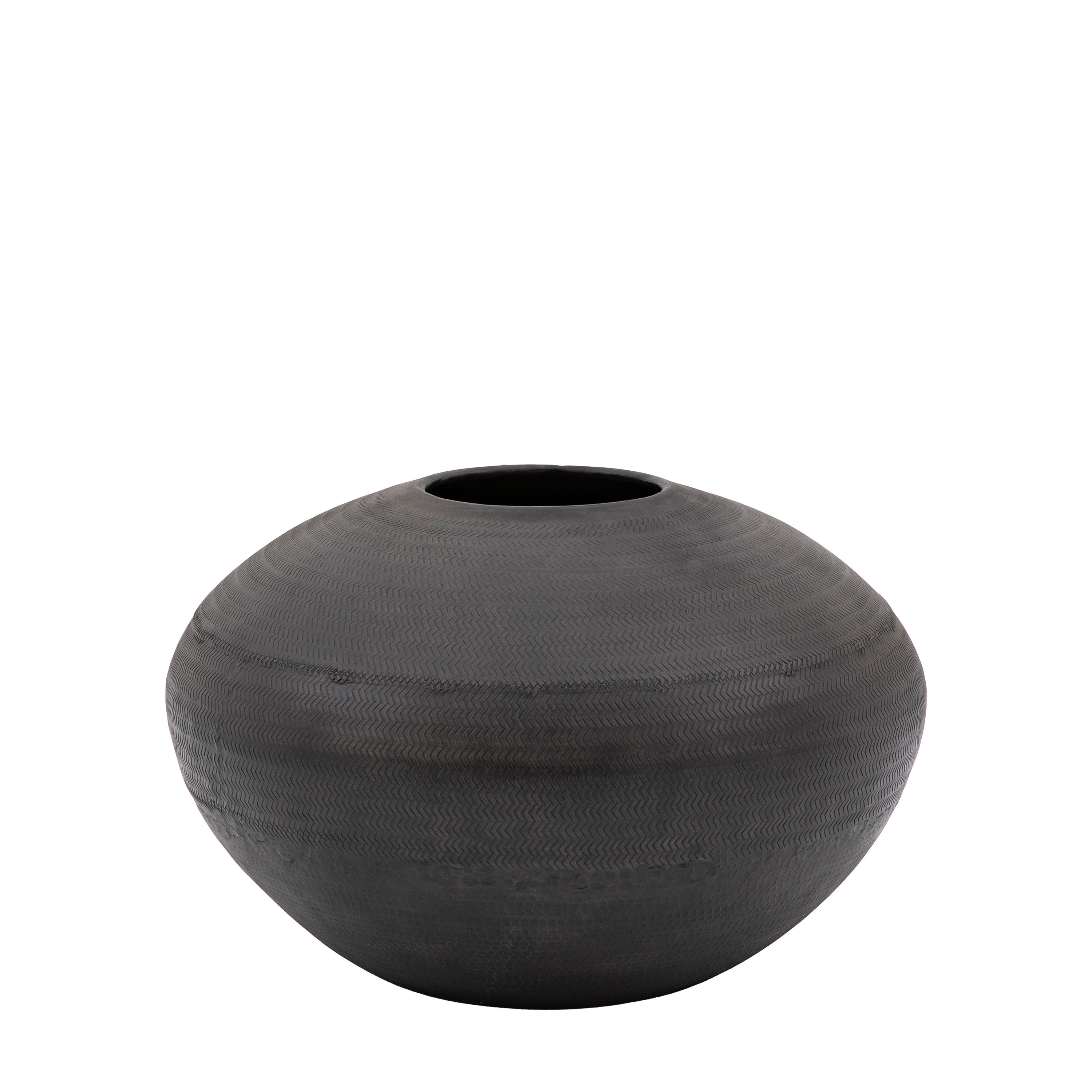Artistic Aluminium Wide Vase Arrow Black - Aluminium | Migo Interiors