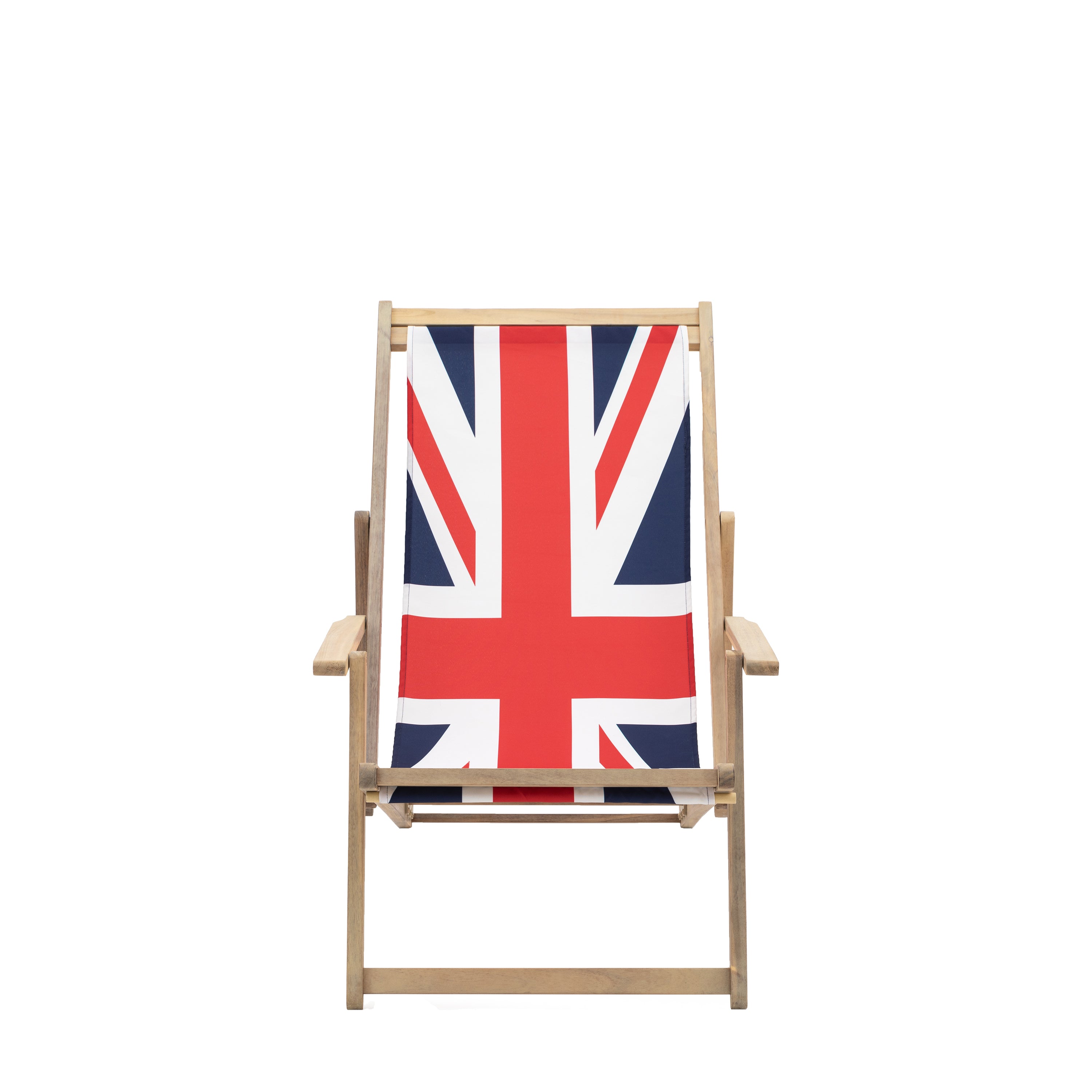 Union Jack Deck Chair - Acacia / Polyester Fabric | Migo Interiors