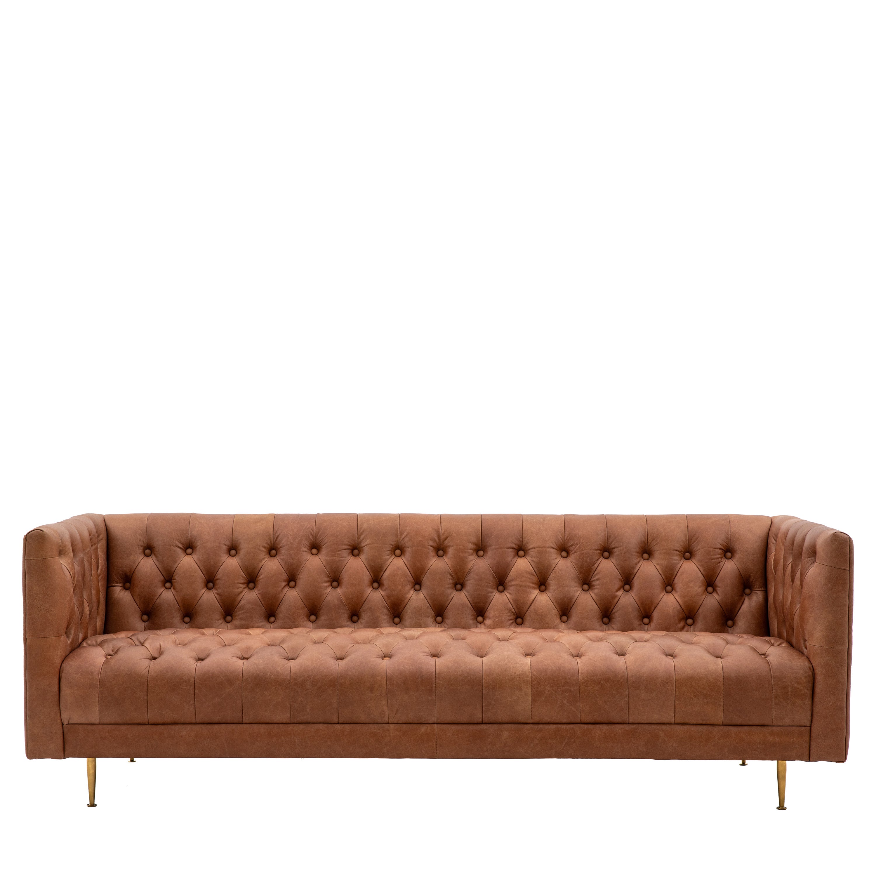 Dalton Sofa Antique Brown Leather - Solid Oak / Plywood / Leather / Foam / Polyfibre | Migo Interiors