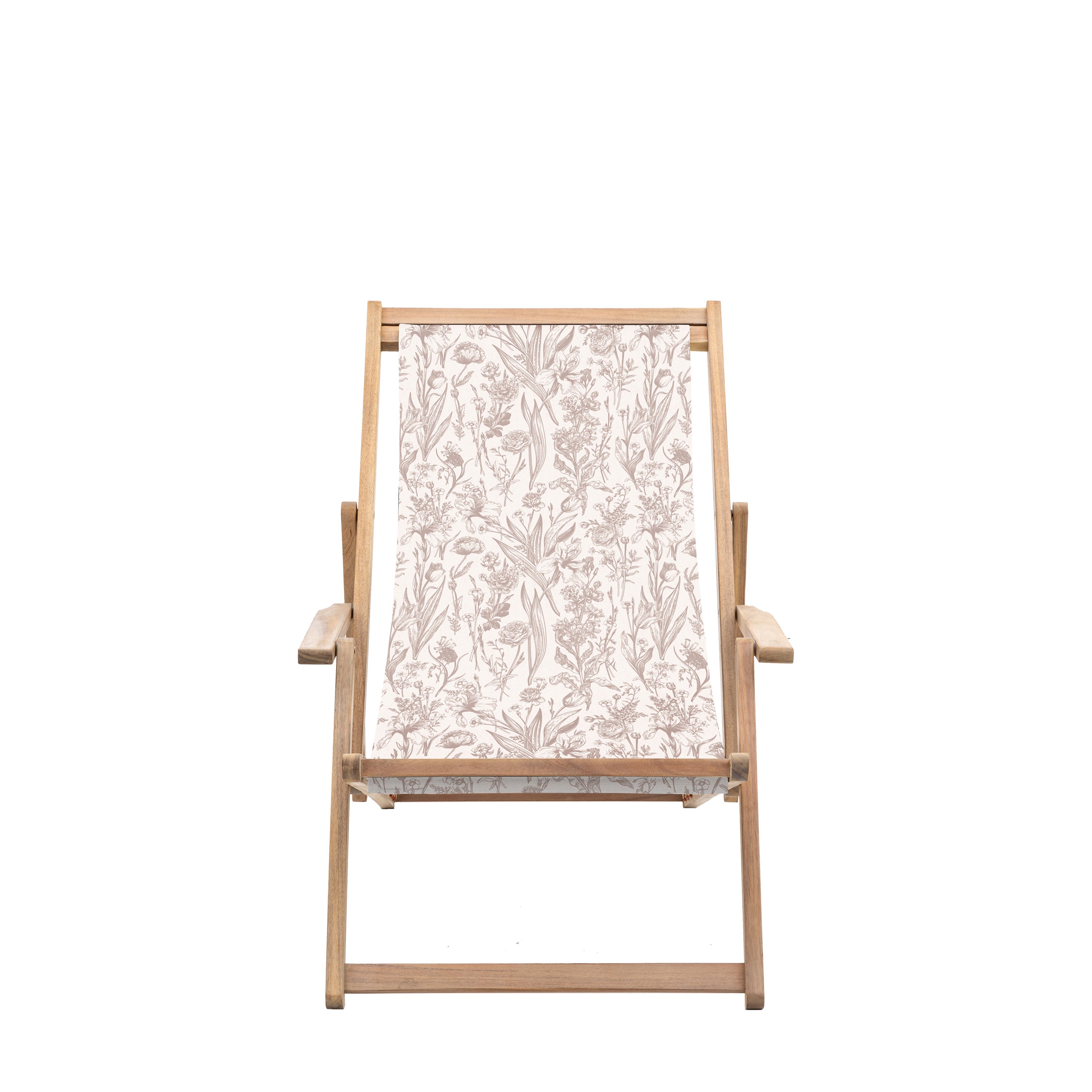 Creta Deck Chair Clay Flora - Acacia / Polyester Fabric | Migo Interiors
