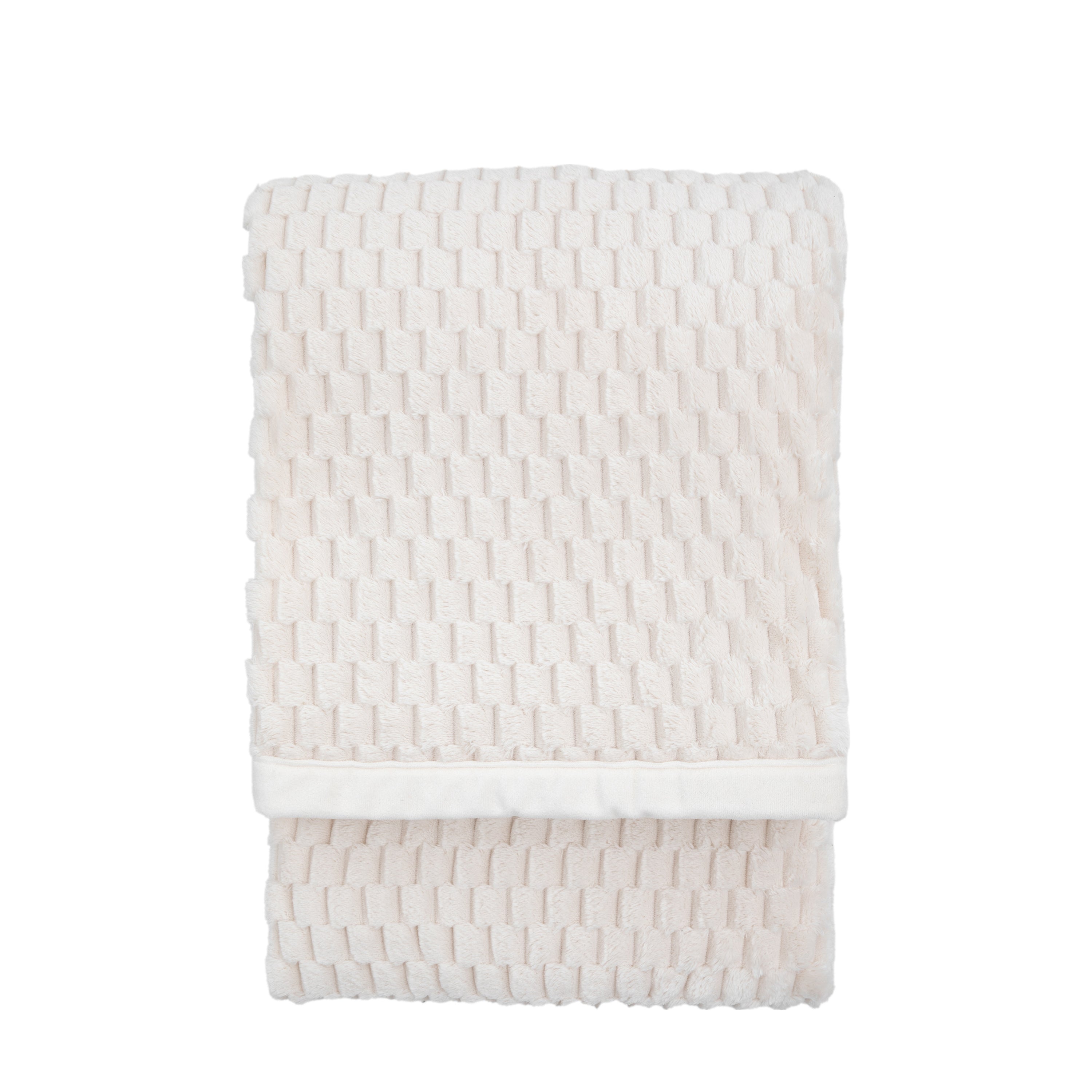 Jacquard Velvet Knitted Throw Natural - Polyester | Migo Interiors