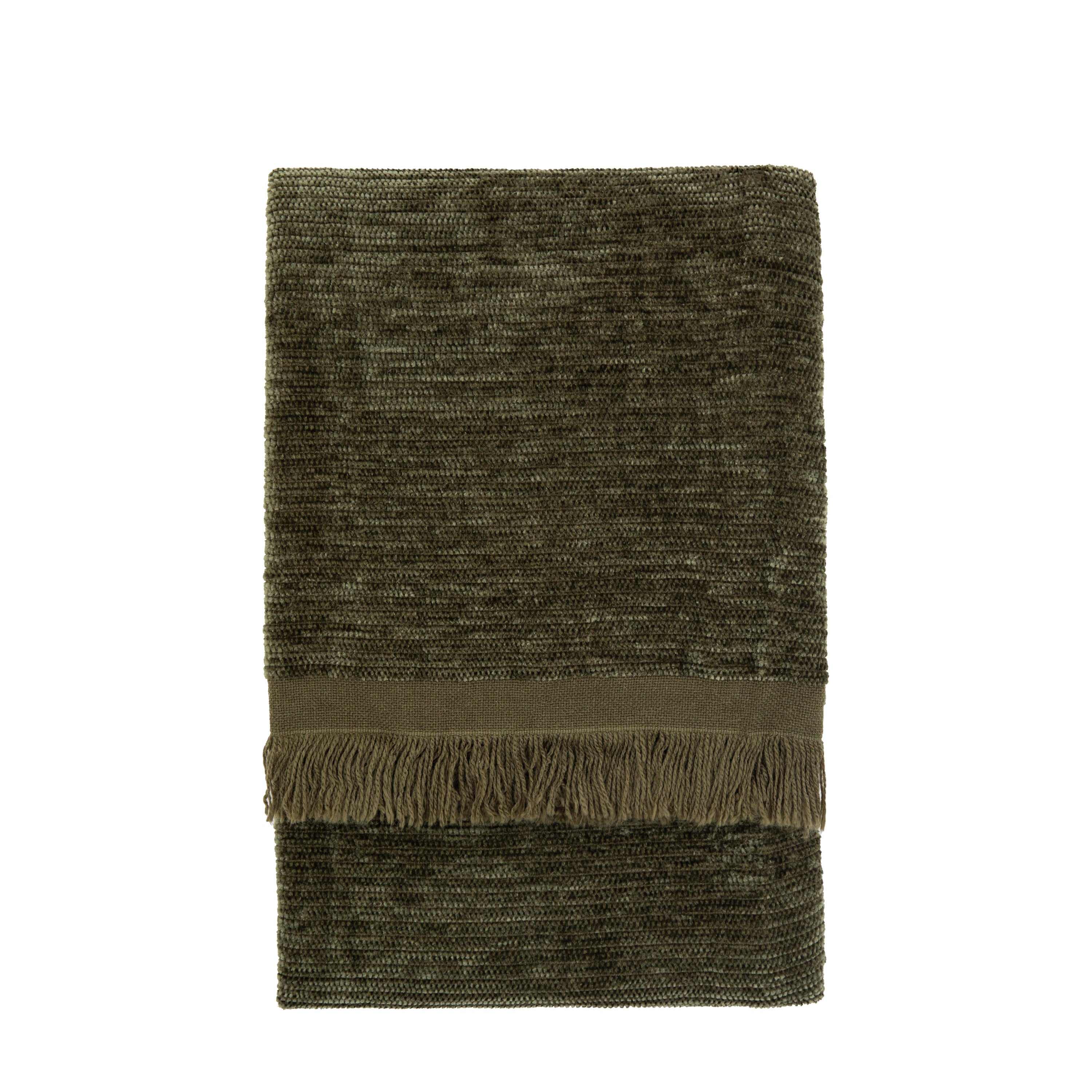 Willow Chenille Throw Khaki - Polyester / Acrylic / Wool | Migo Interiors