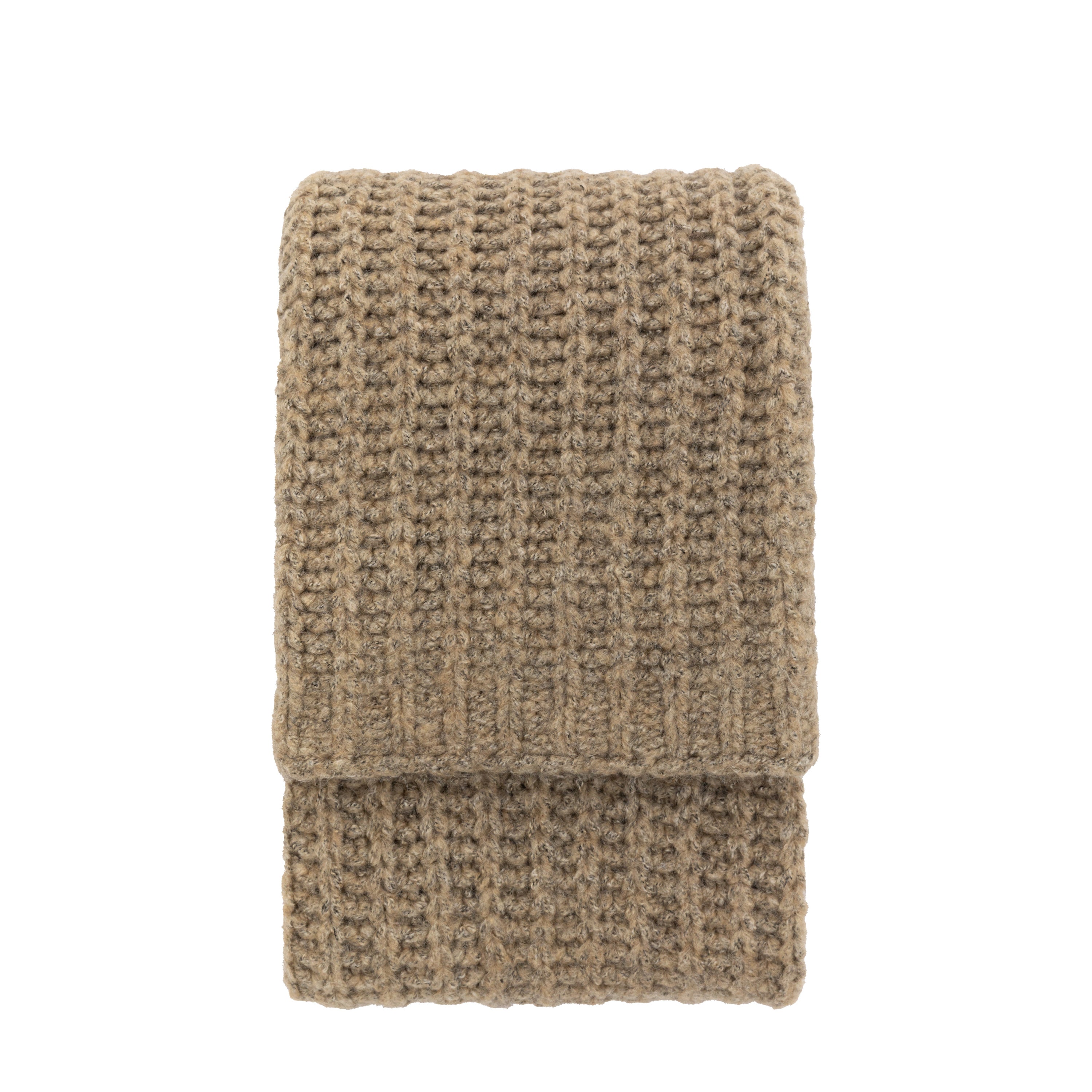 Luxury Melange Knit Throw Oatmeal - Polyester | Migo Interiors