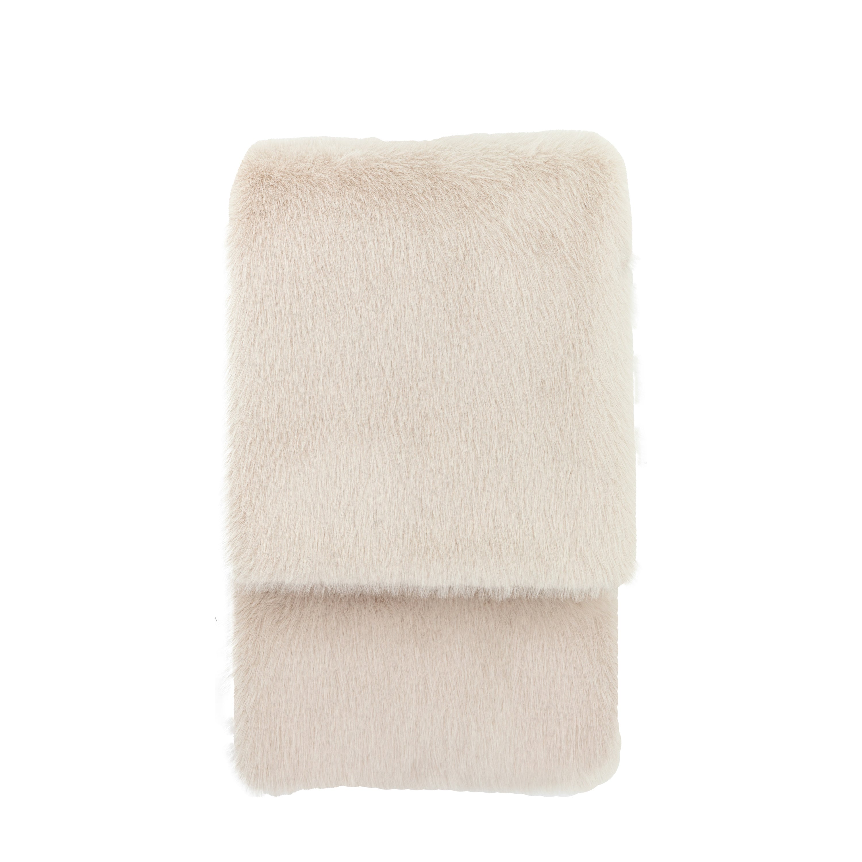 Maple Faux Fur Throw Oatmeal - Polyester | Migo Interiors