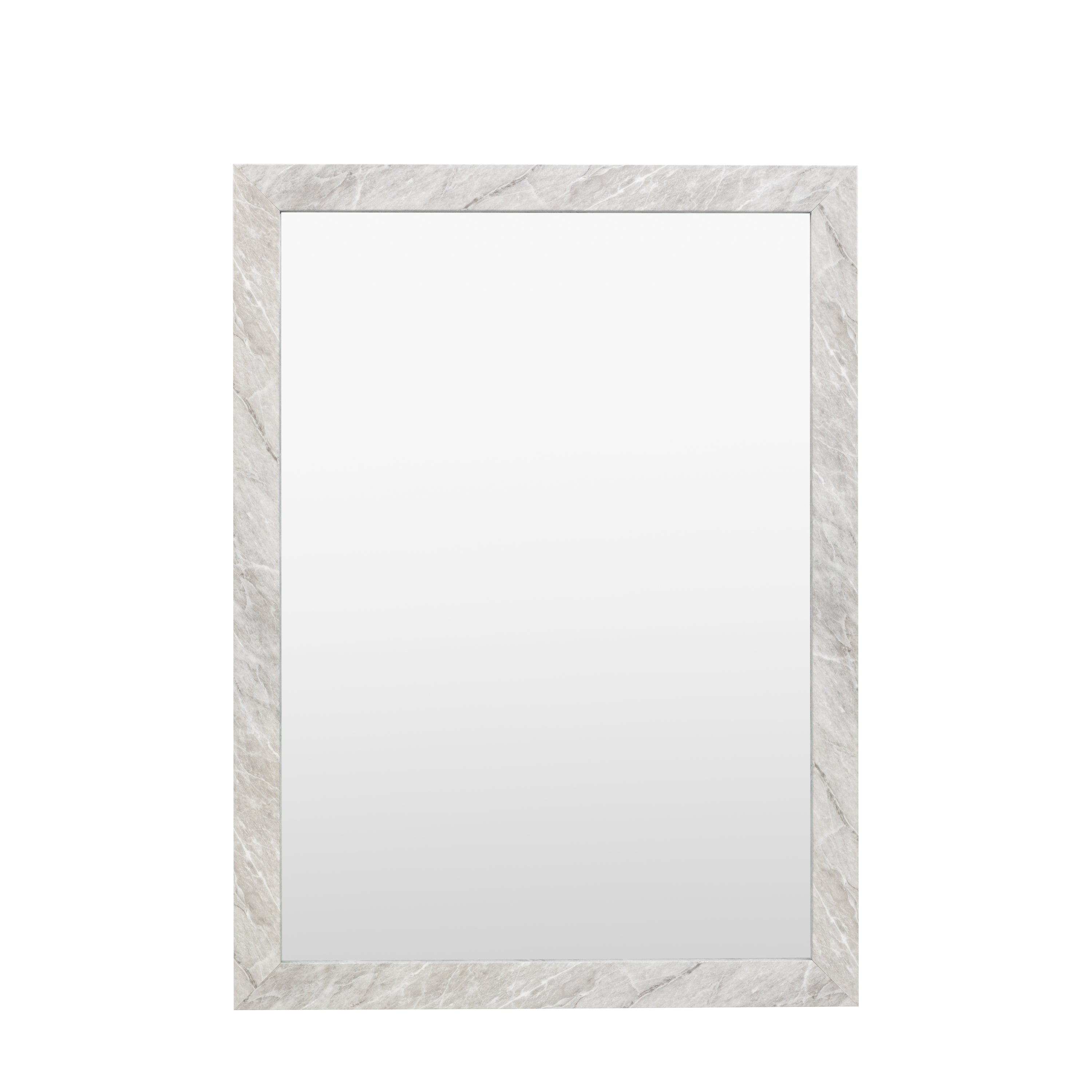 Romano Rectangle Mirror Marbled White - Glass / PS / MDF | Migo Interiors