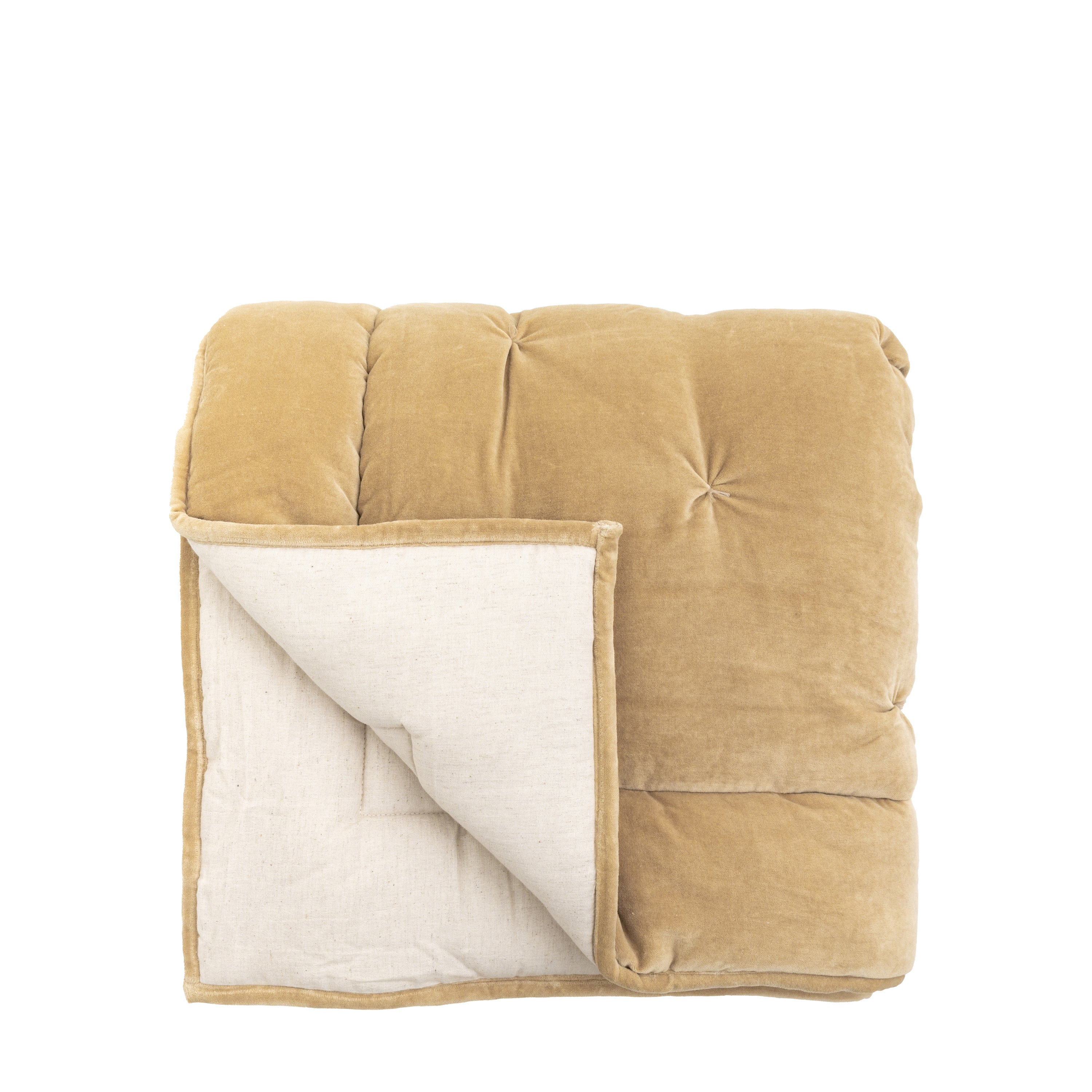 Opulent Velvet Bedspread Sand - Front: Cotton /
Back: Cotton / Linen | Migo Interiors