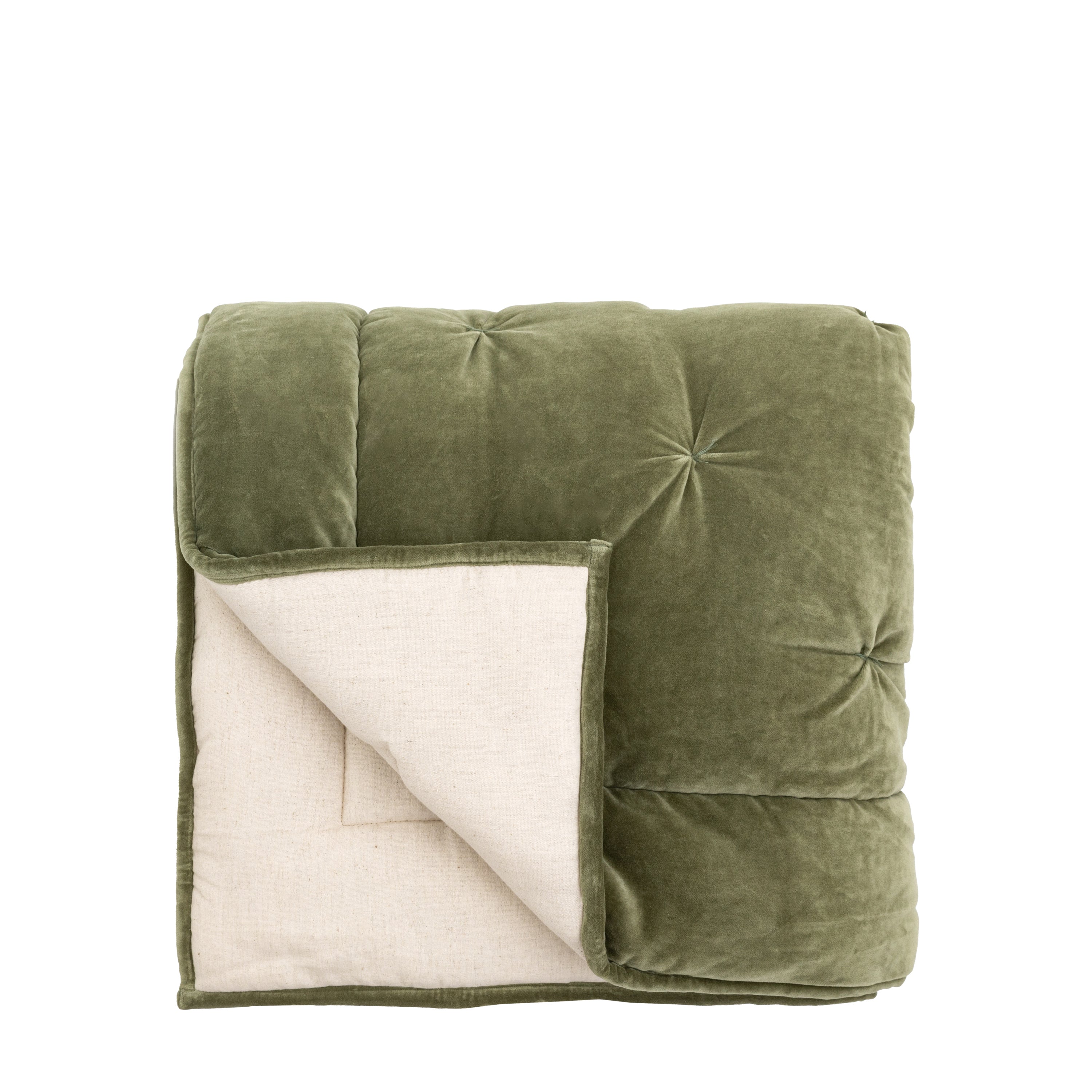 Opulent Velvet Bedspread Green - Front: Cotton
/ Back: Cotton / Linen | Migo Interiors