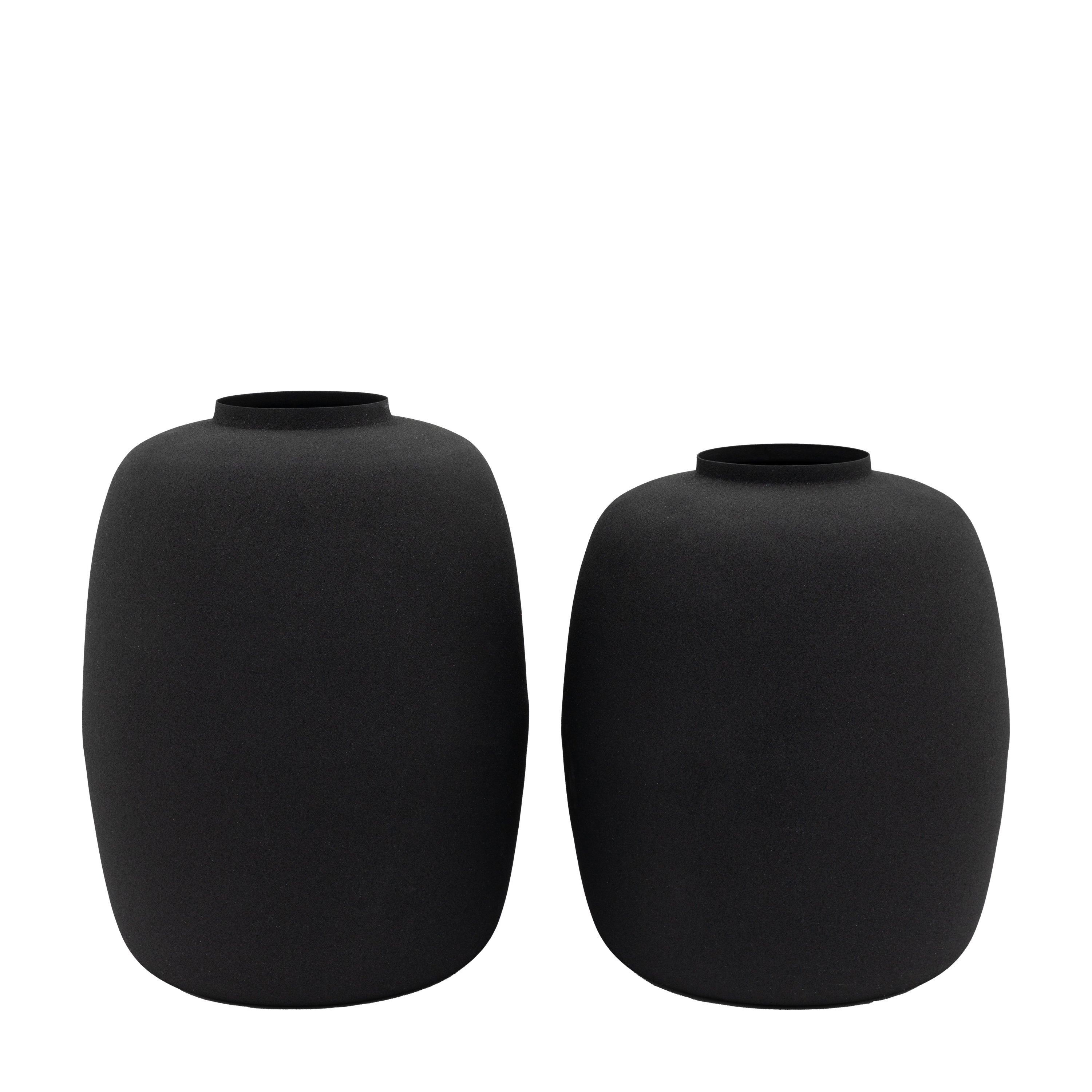 Zia Vase Black Set of 2 - Iron | Migo Interiors