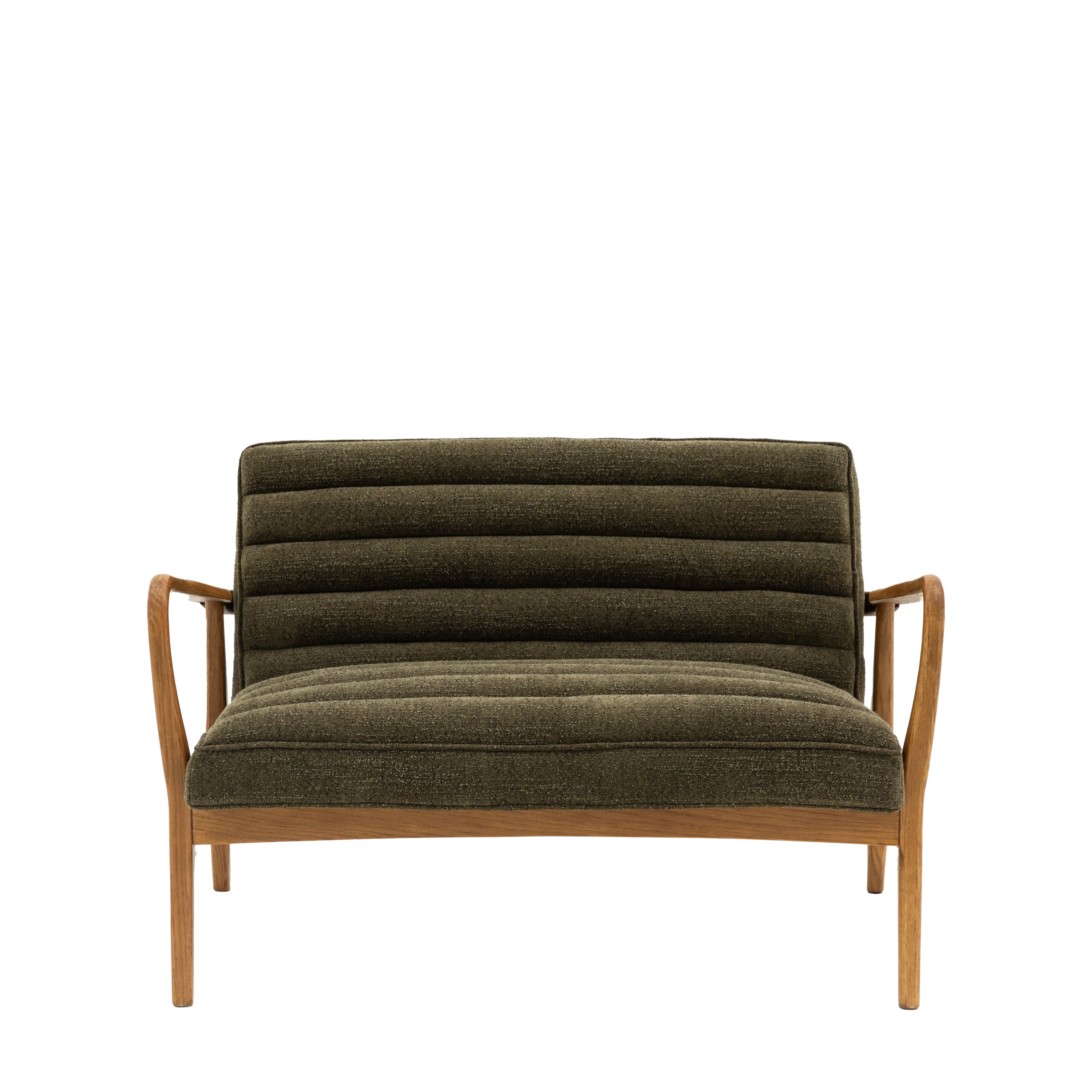 Datsun 2 Seater Green Boucle - Oak / Polyester / Foam / Polyester Fiber | Migo Interiors