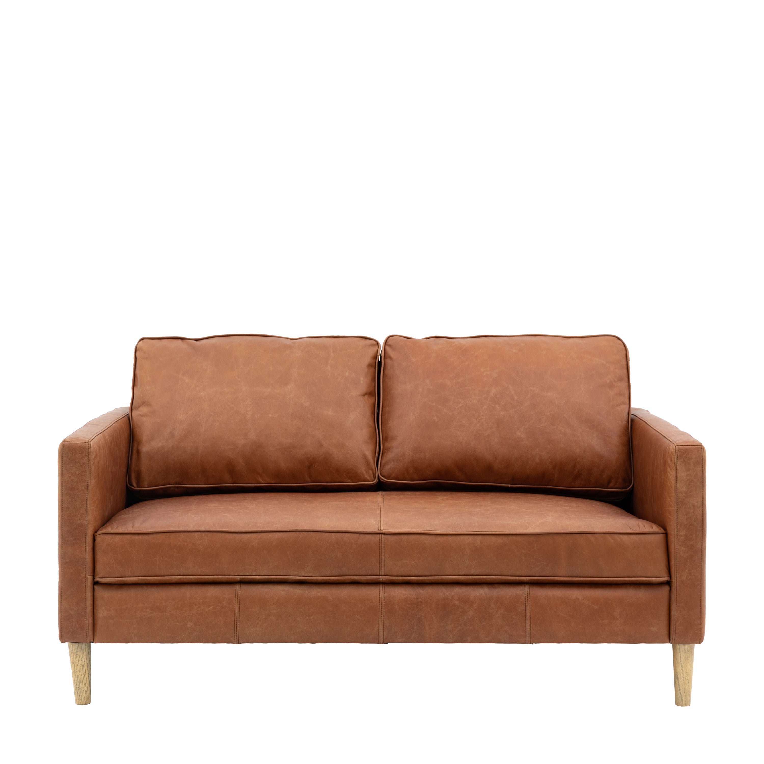Osborne 2 Seater Sofa Vintage Brown Leather - Ash / Leather / Foam / Polyester Fiber / Feather | Migo Interiors