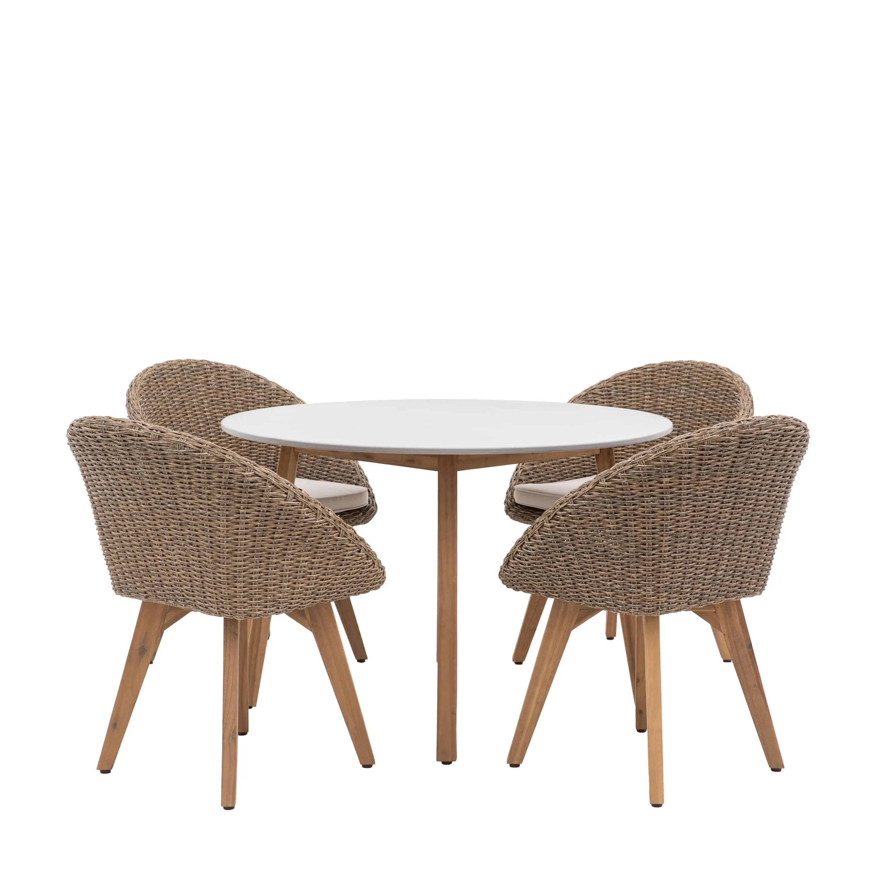 Lucera 4-Seater Round Outdoor Dining Set – Effortless Outdoor Elegance