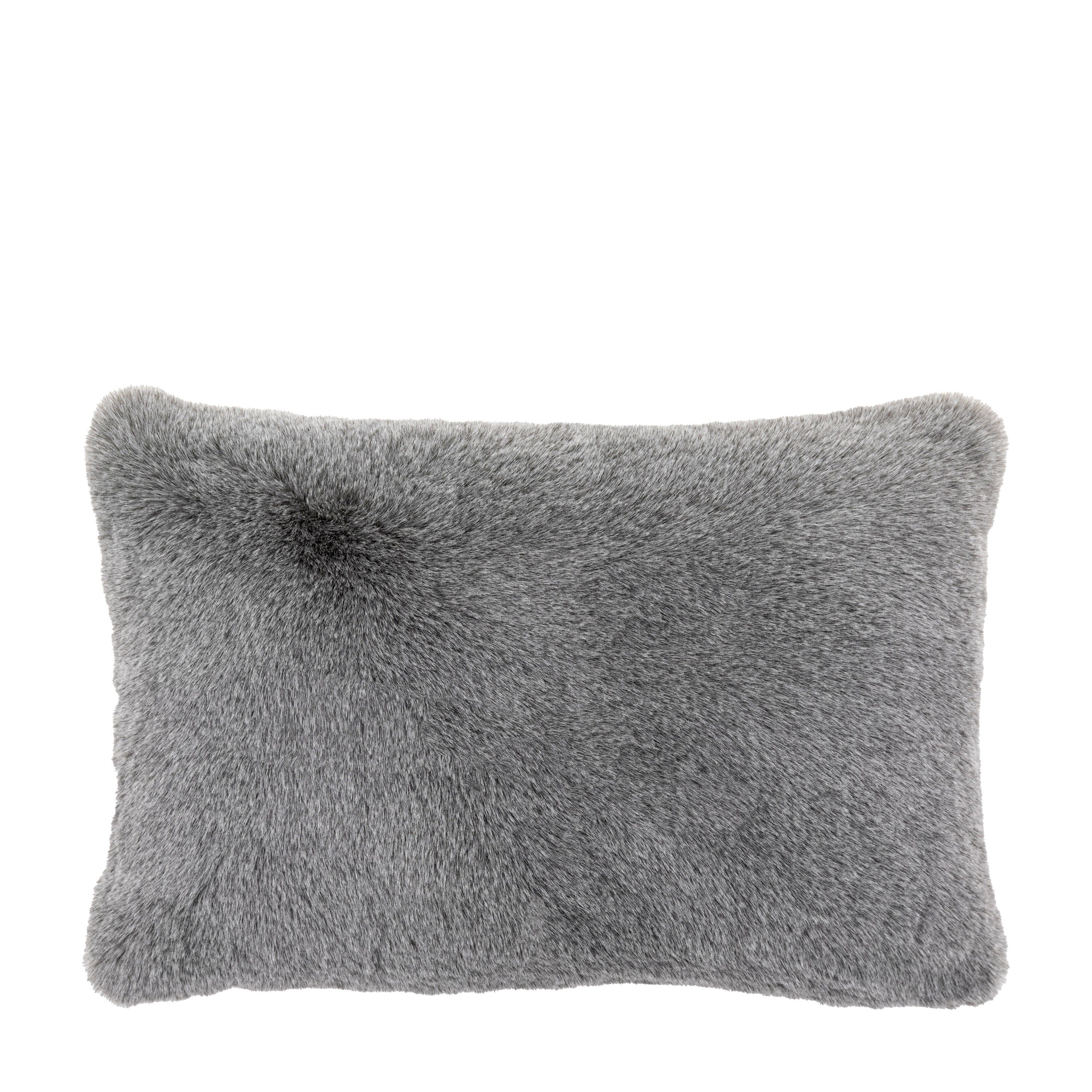 Roscose Faux Fur Cushion Smoke Grey - Polyester | Migo Interiors