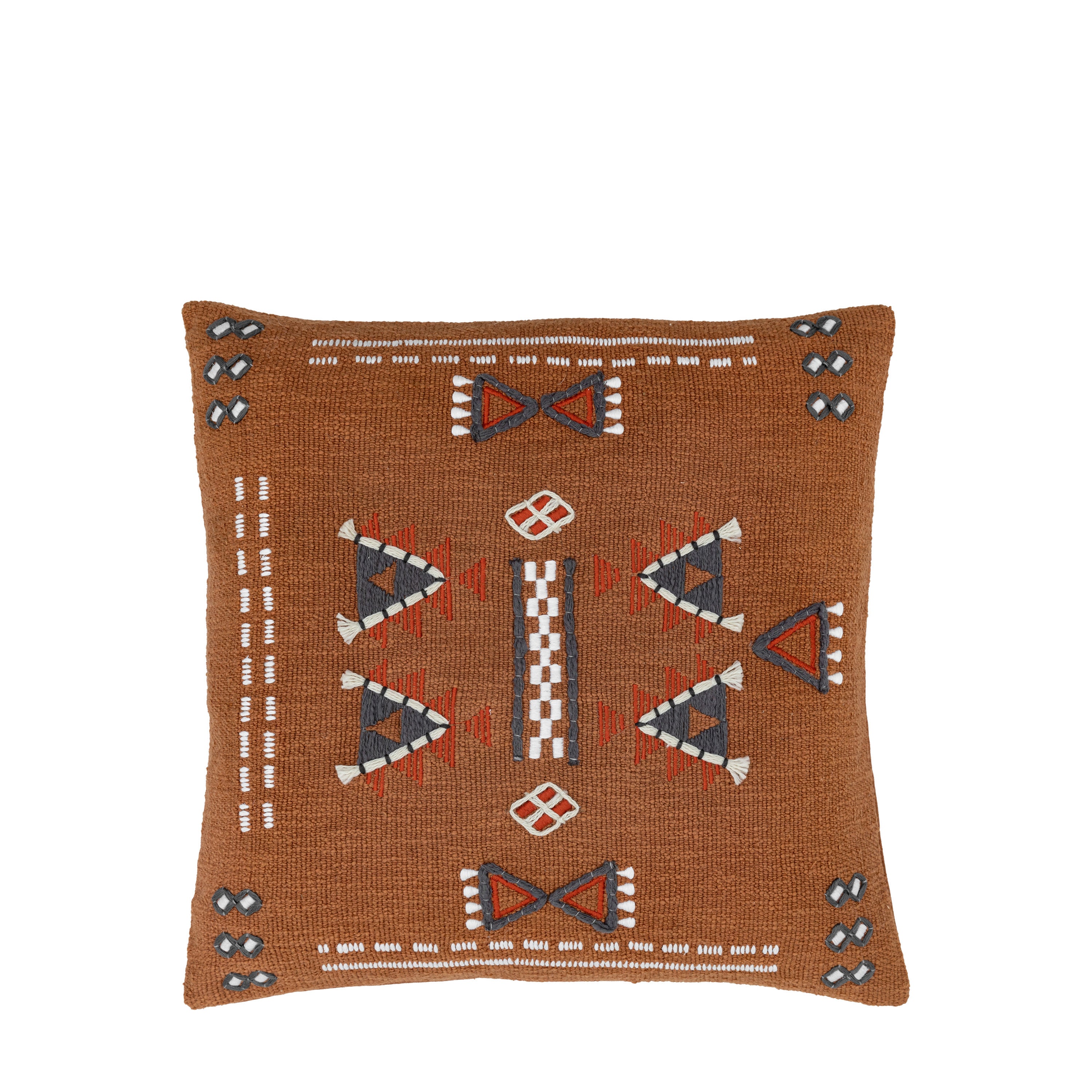Arlo Embellished Cushion Brown - Cotton | Migo Interiors