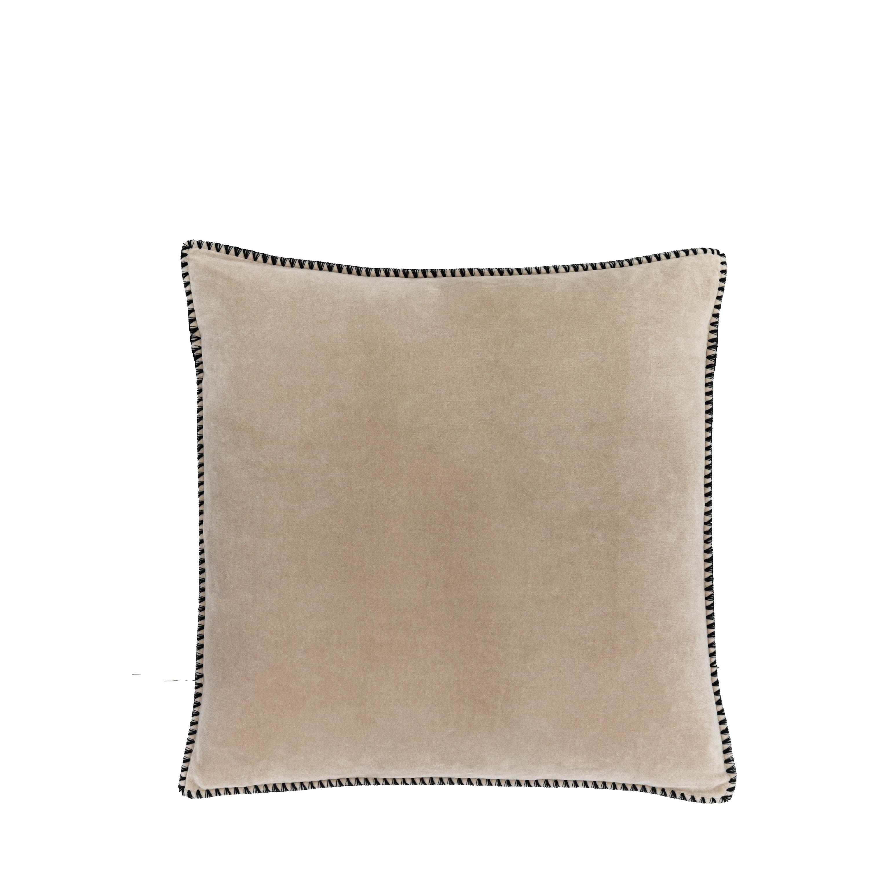 Nico Velvet Cushion Taupe - Front: Cotton / Back: Cotton / Linen | Migo Interiors