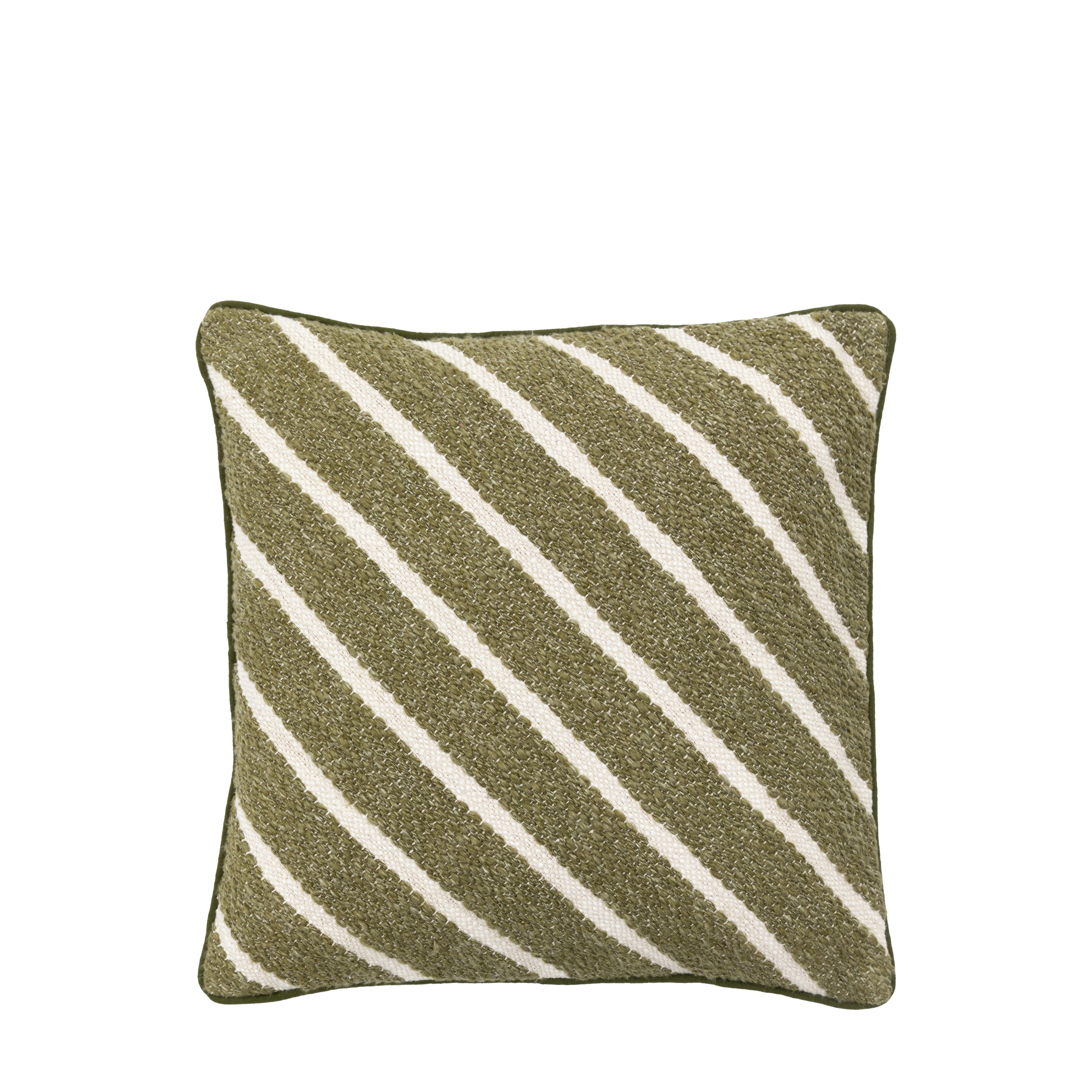 Hemsby Stripe Woven Cushion Olive