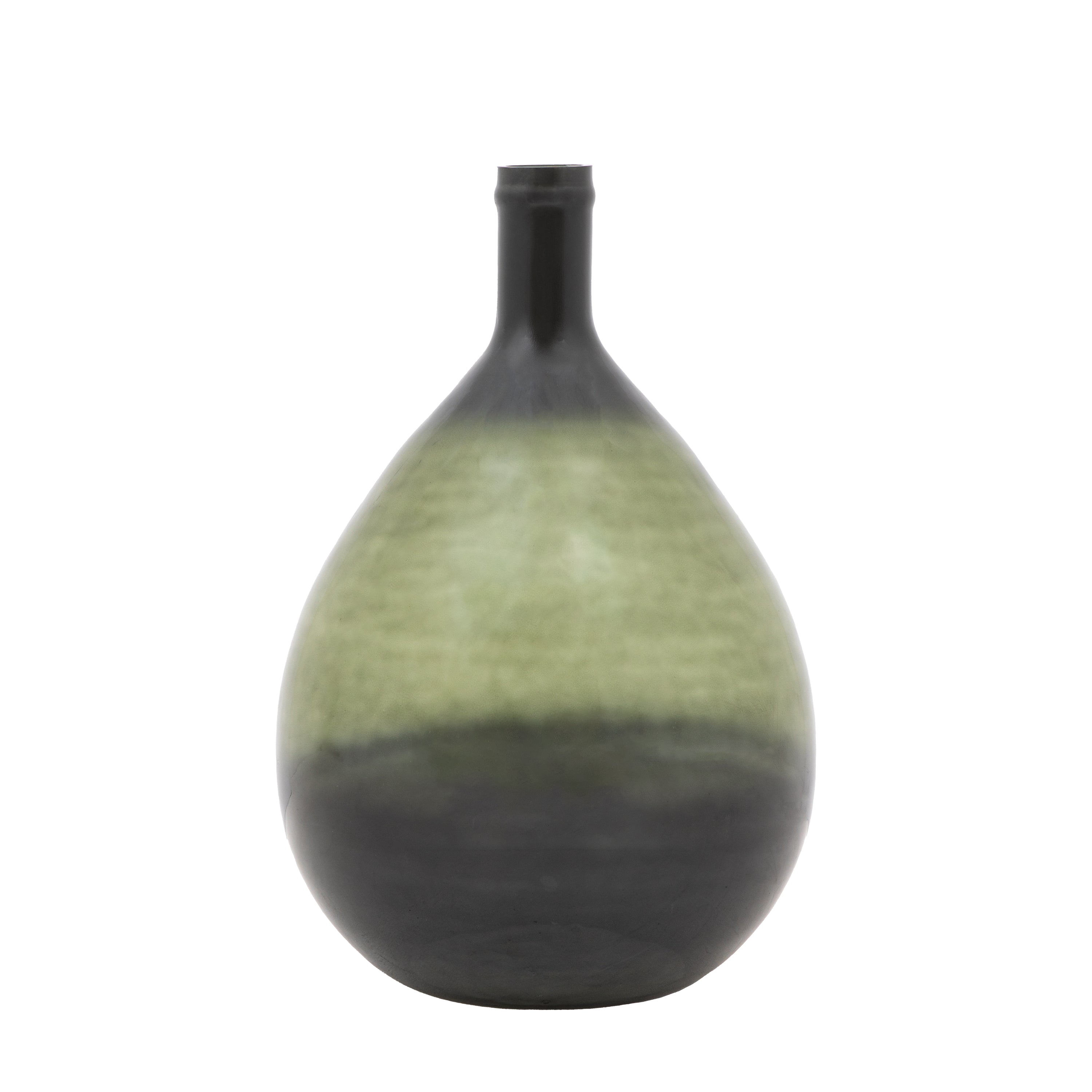 Rueda Giant Glass Bottle Vase Olive