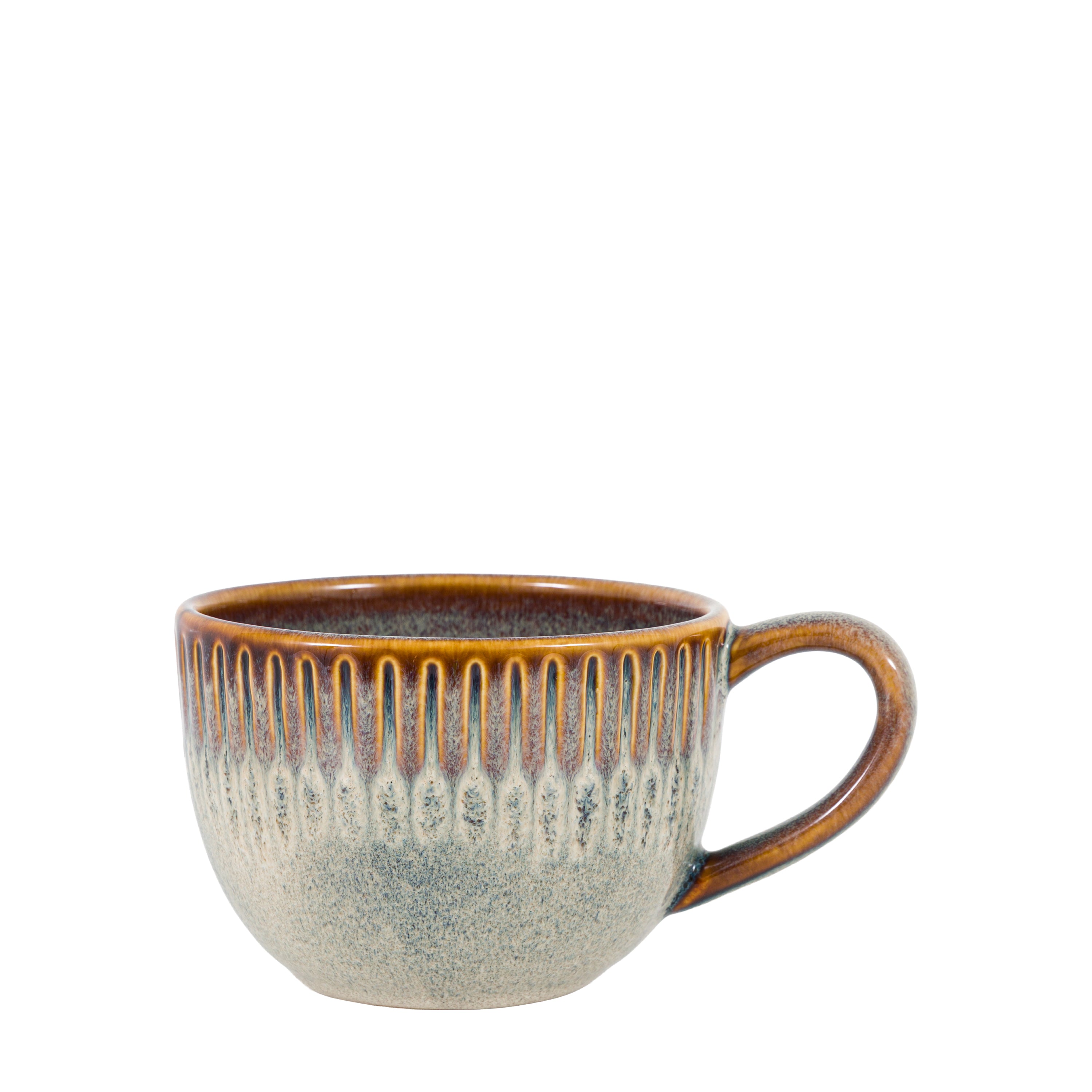 Organic Ridged Mug Stone (4pk)