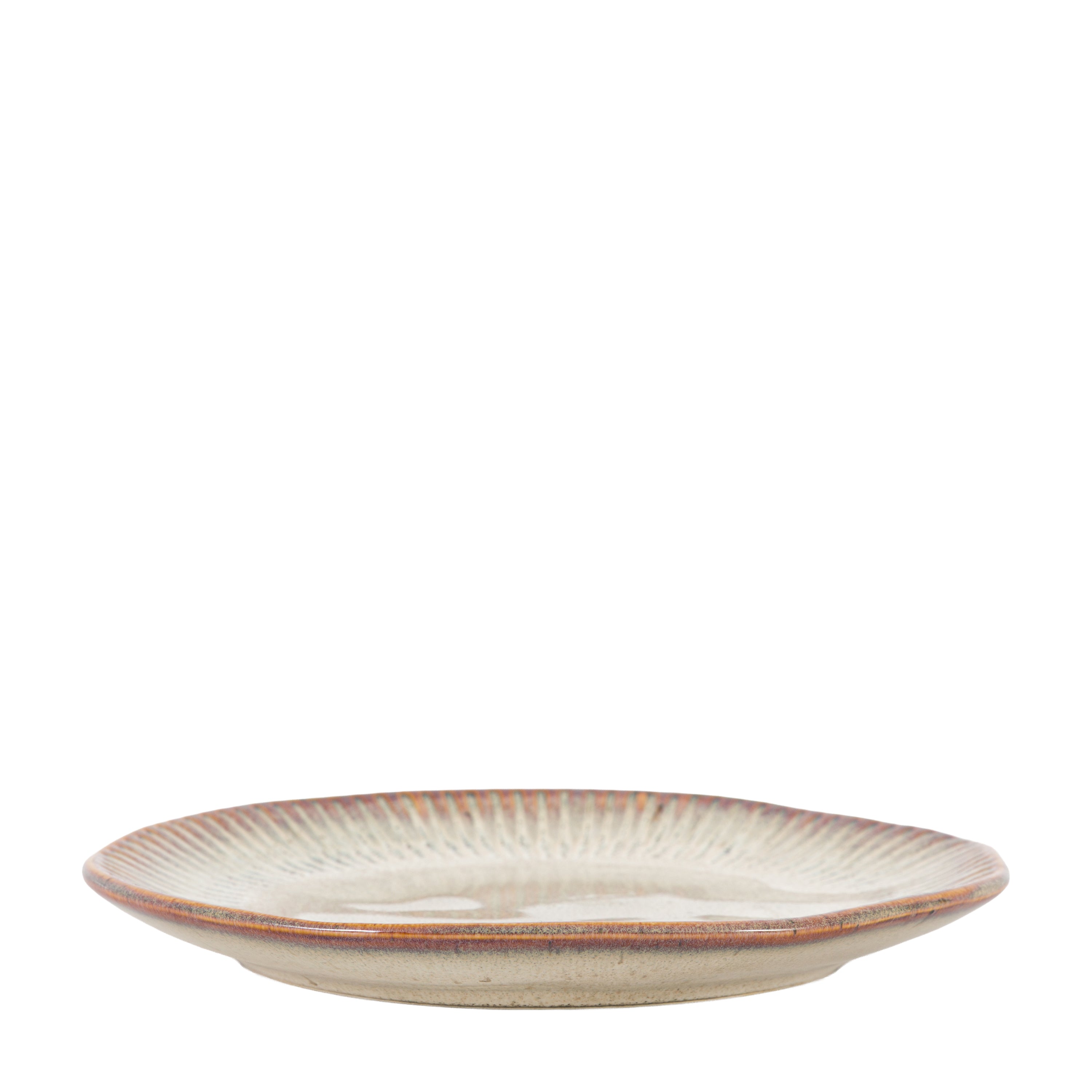 Organic Ridged Side Plate Stone (4pk) D220mm