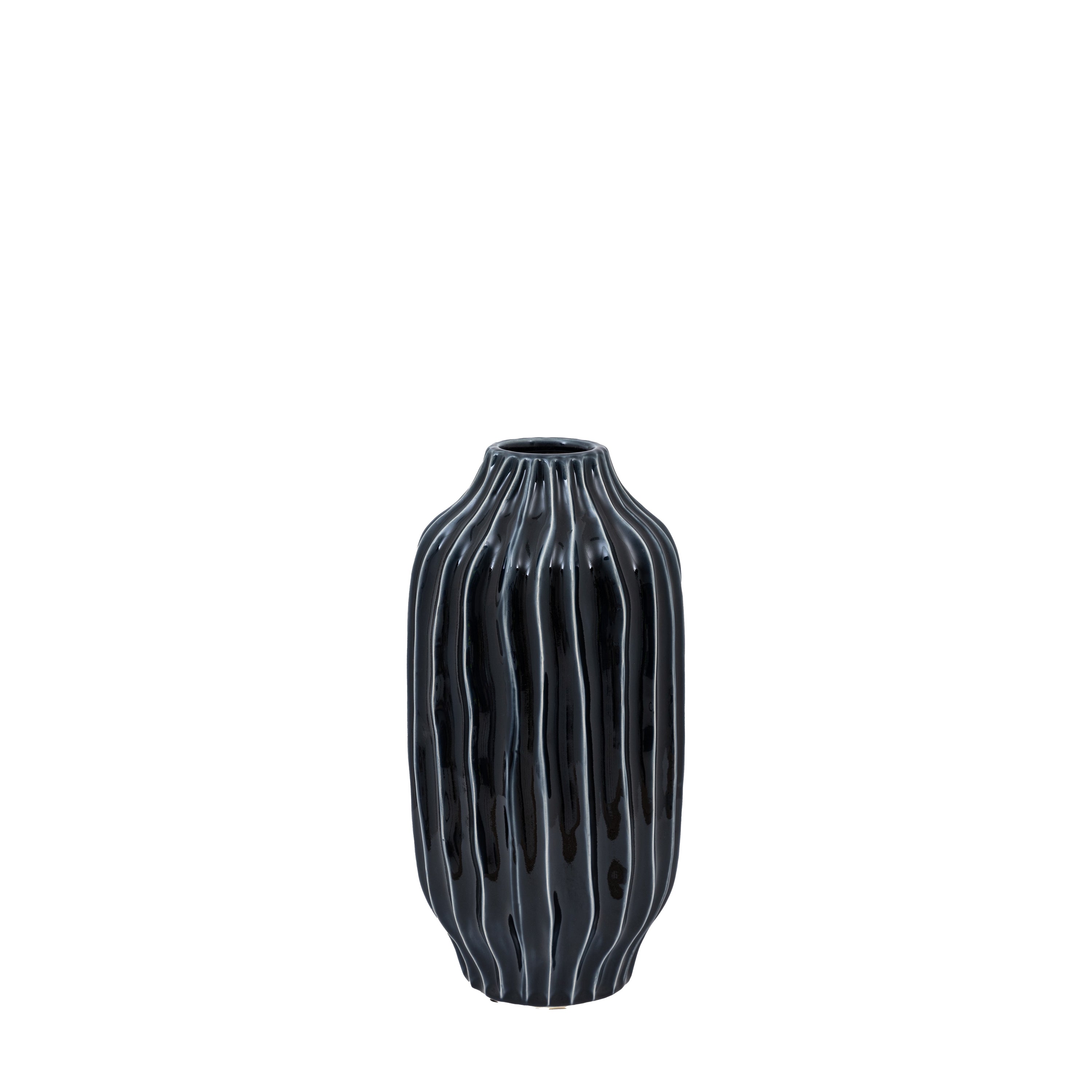 Organic Ribbed Vase Midnight