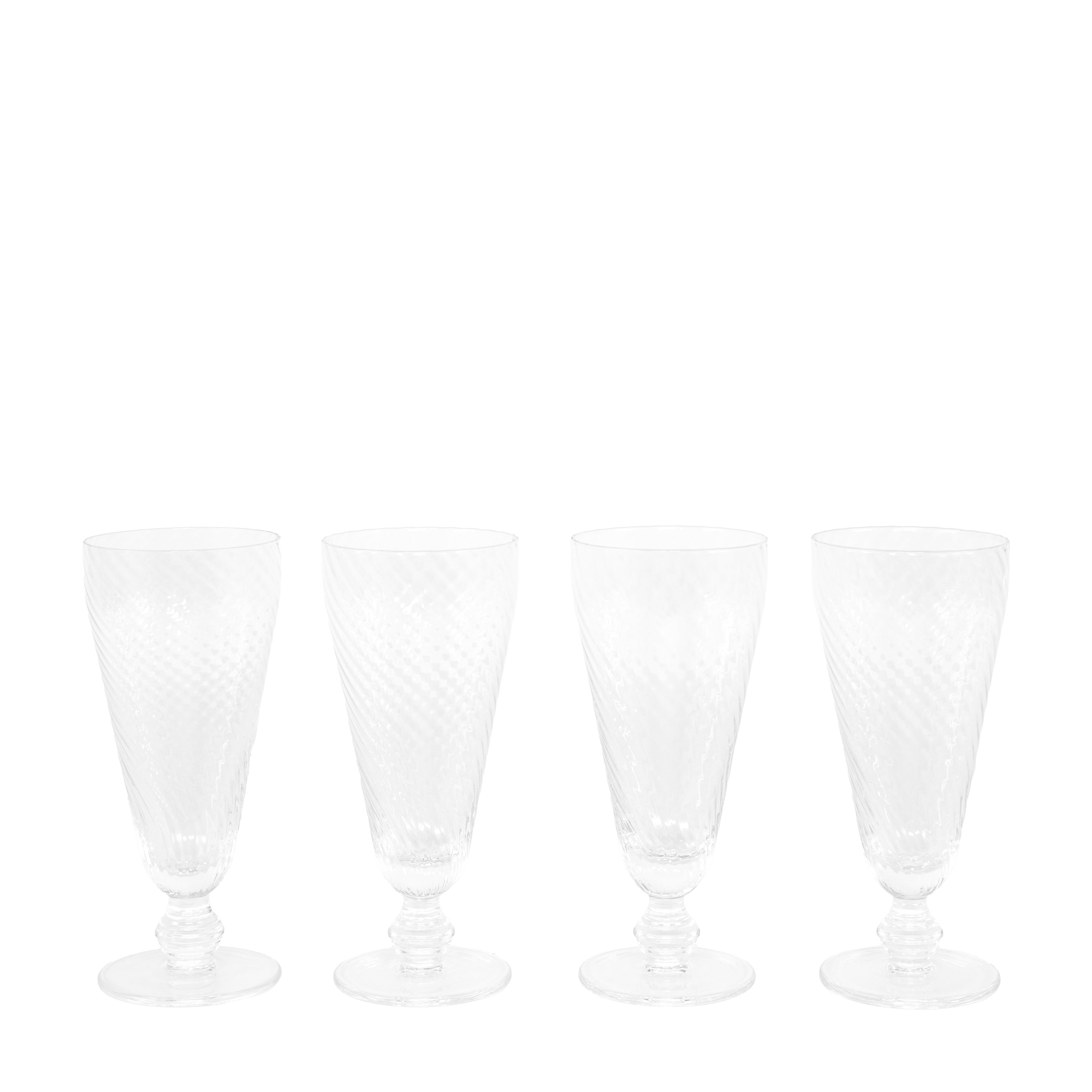 Swirl Flute Glass Clear (4pk)
