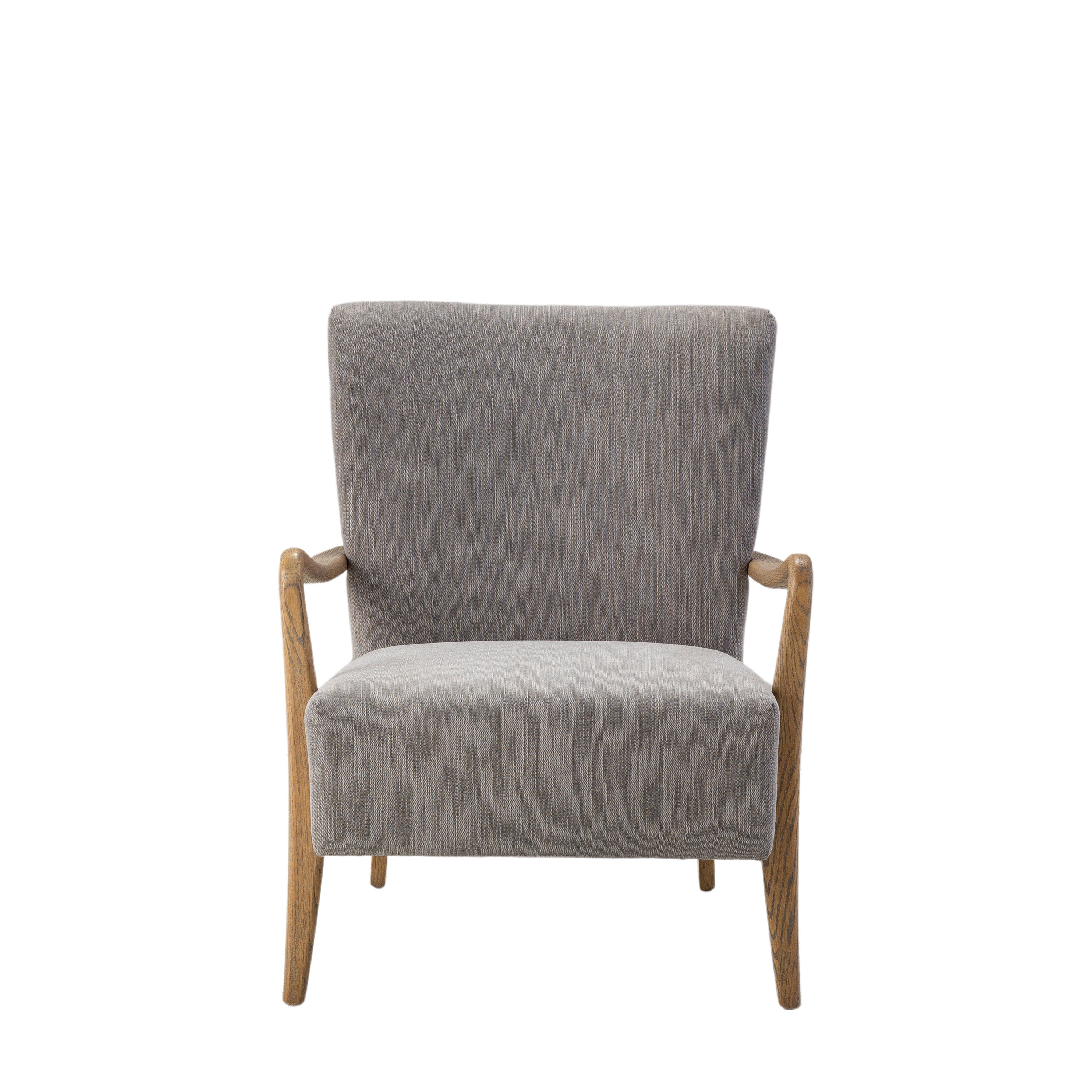 Chedworth Armchair Charcoal - Solid Oak / Linen / Foam / Plywood | Migo Interiors