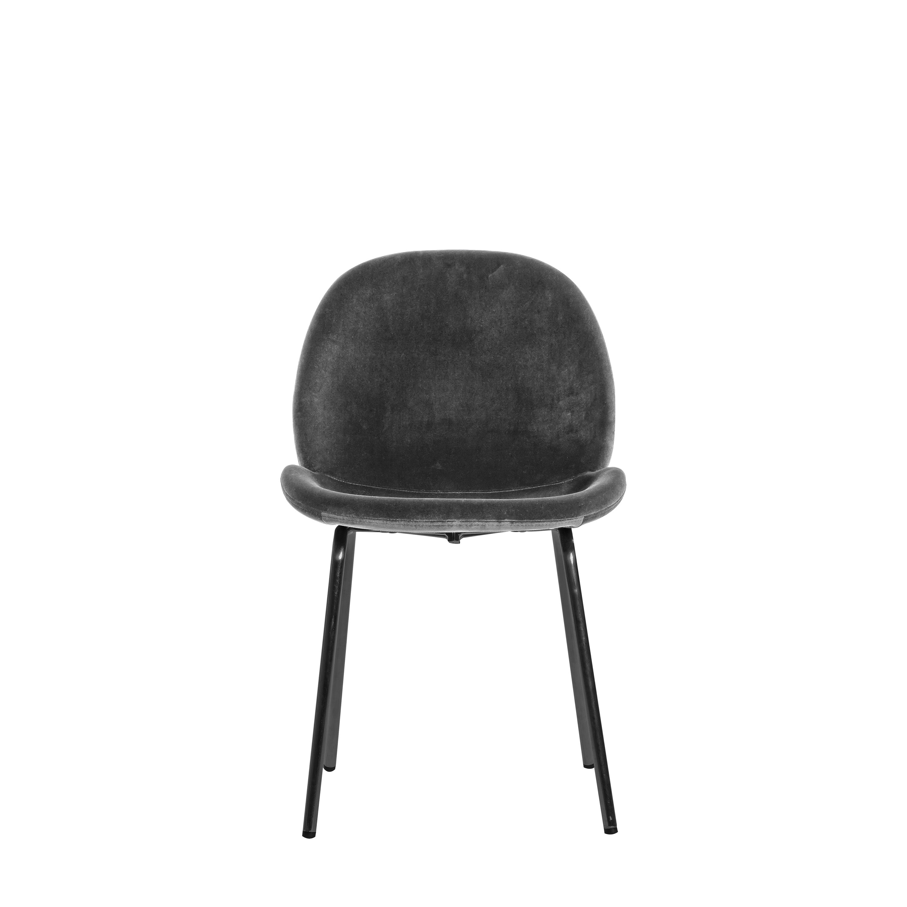 Flanagan Chair Grey Velvet (2pk) - Steel / Plywood / Polyester | Migo Interiors