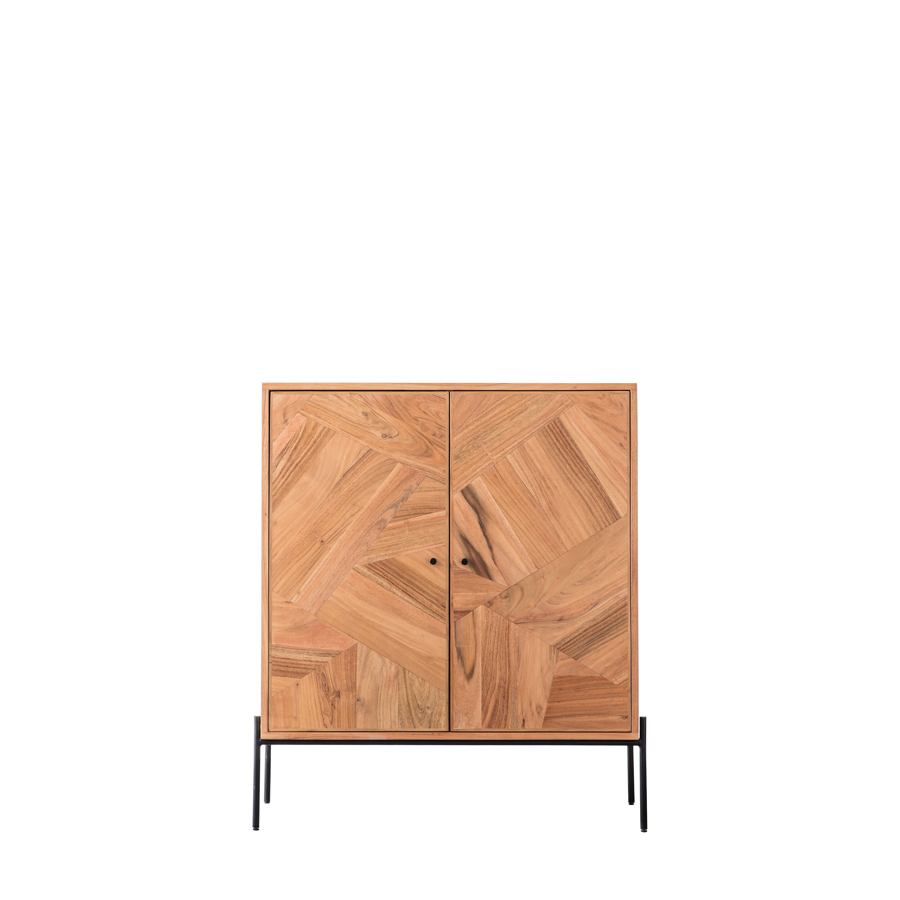 Oklahoma 2 Door Drinks Cabinet - Acacia Wood / Iron | Migo Interiors