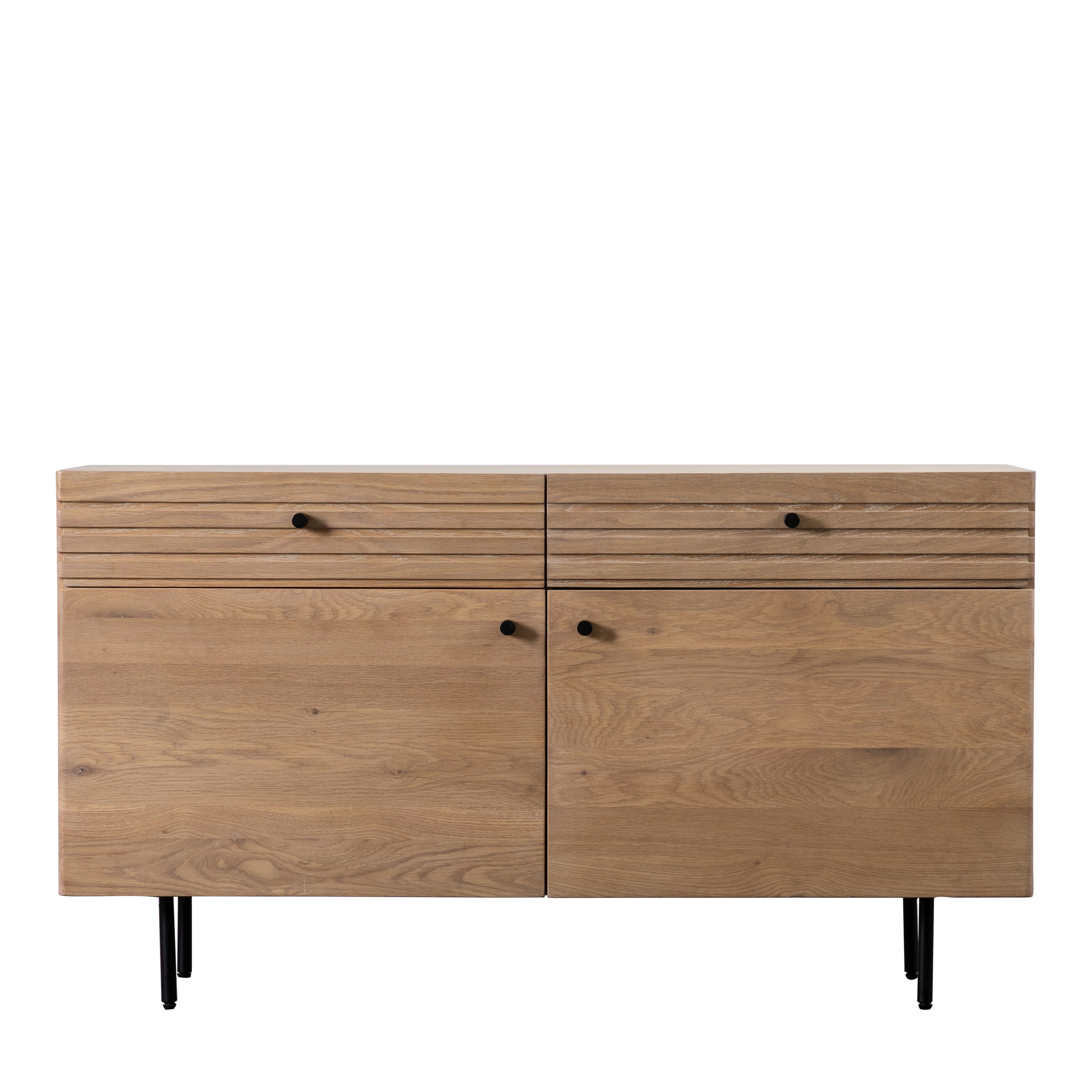 Okayama 2 Drawer 2 Door Sideboard - Oak / Steel / MDF | Migo Interiors