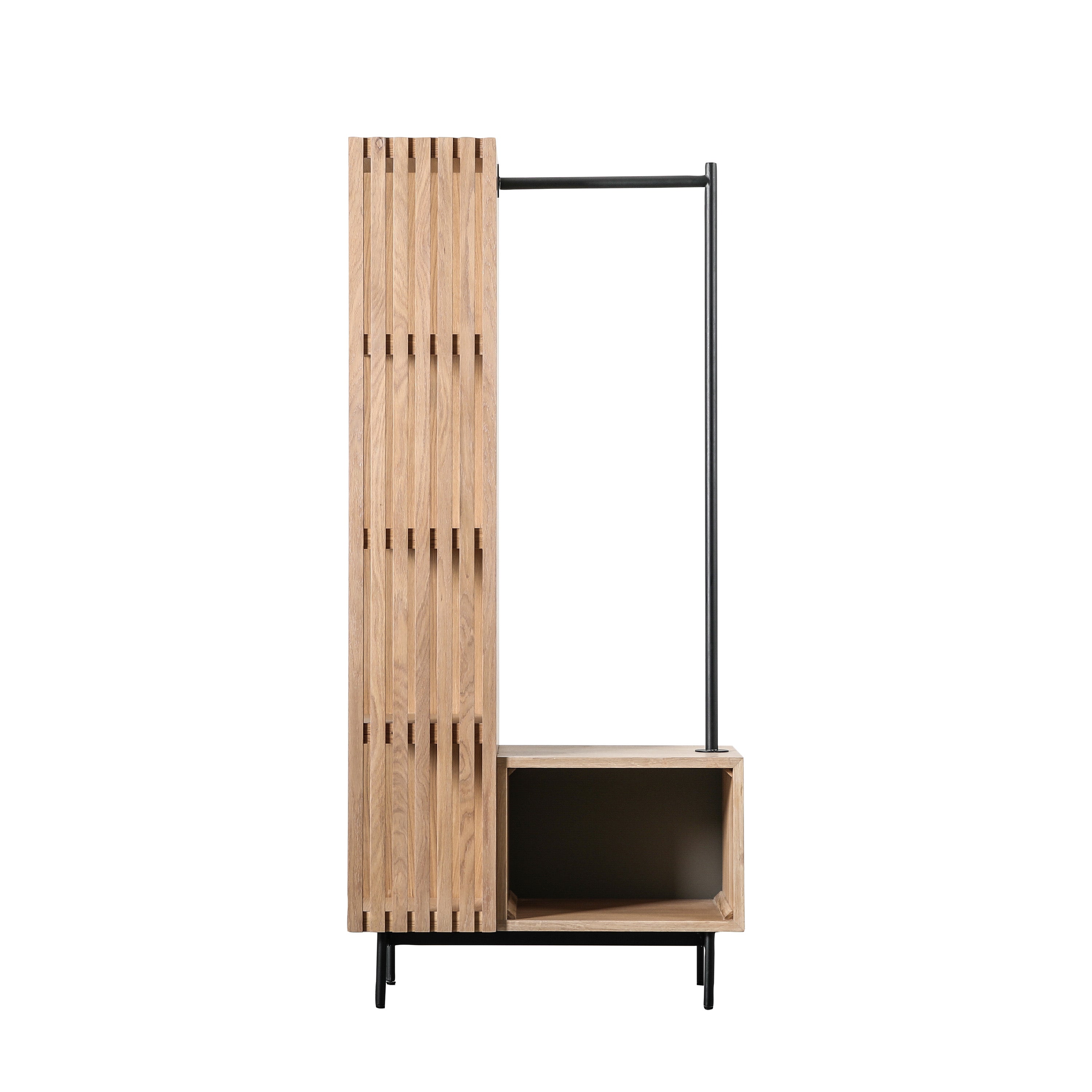 Okayama Open Wardrobe - Oak / Steel / MDF | Migo Interiors