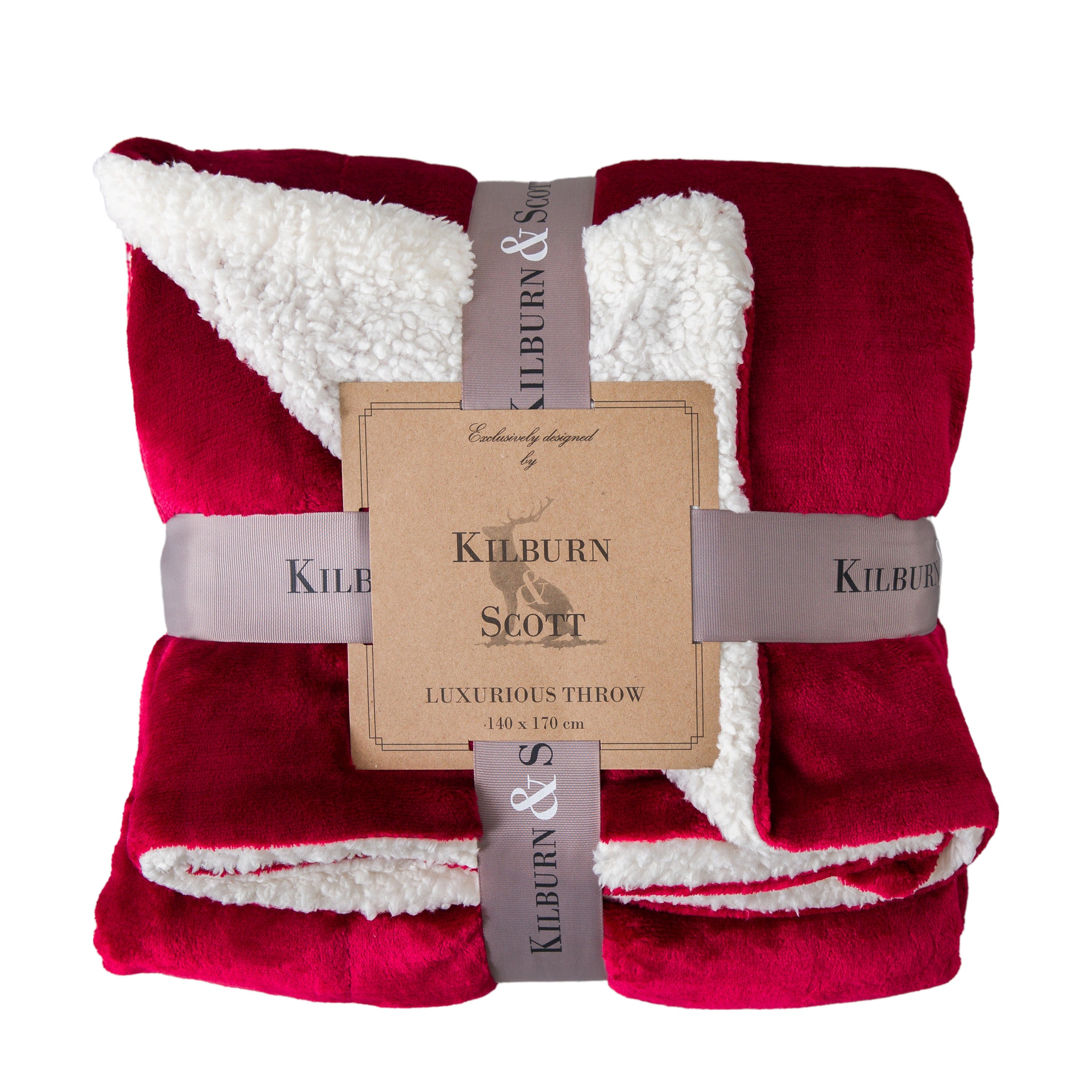 Sterling Sherpa Throw Red - Polyester | Migo Interiors