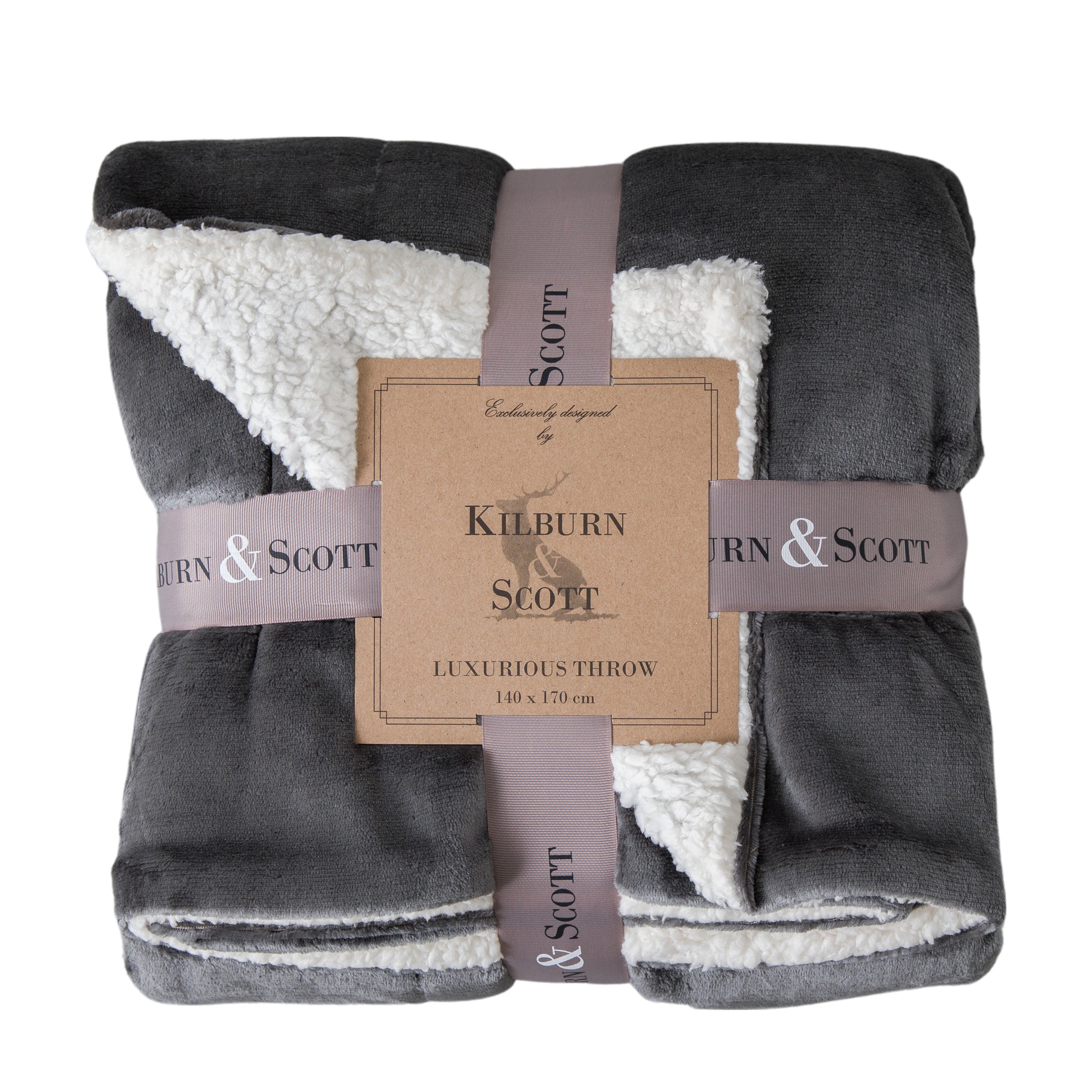Sterling Sherpa Throw Grey - Polyester | Migo Interiors