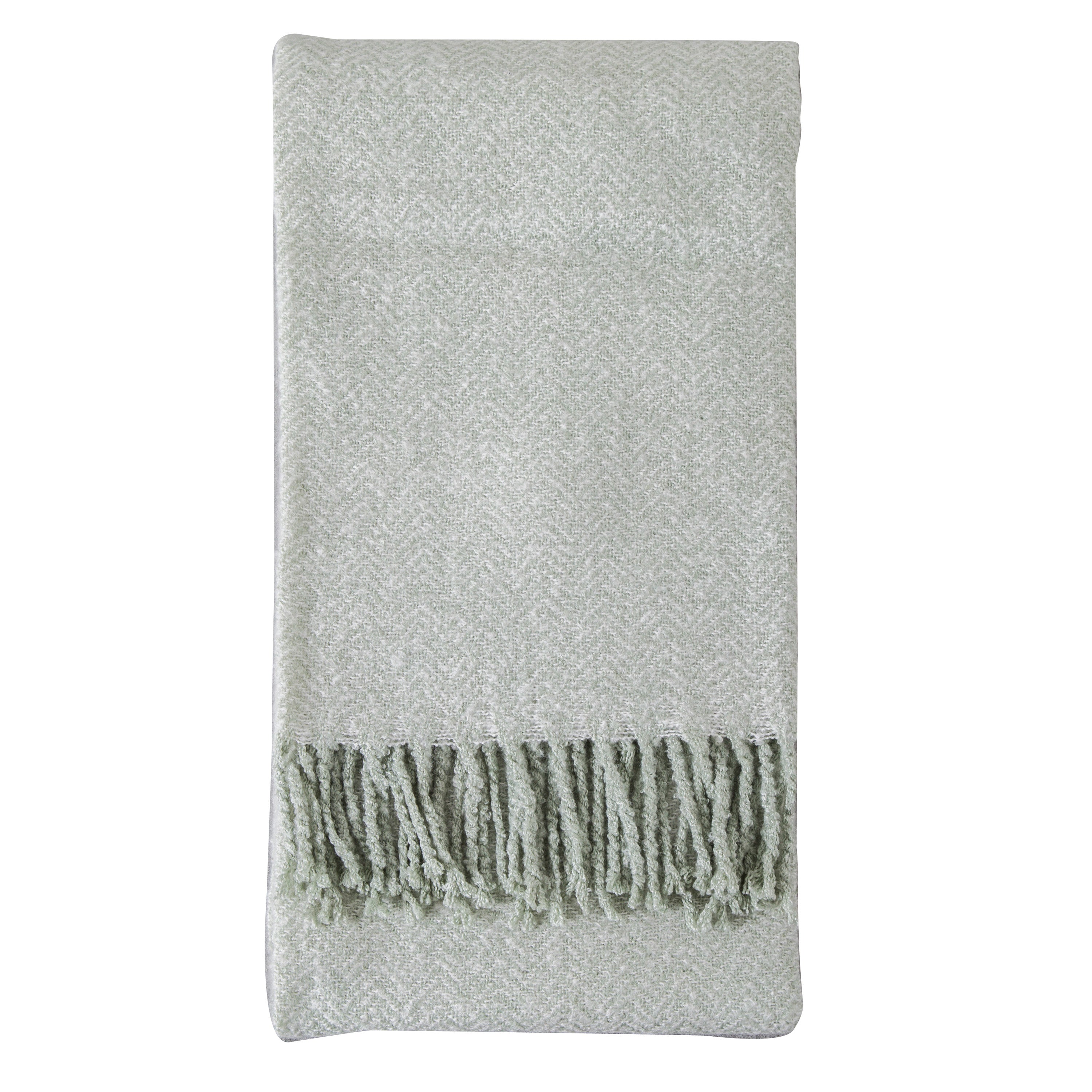 Herringbone Faux Mohair Throw Sage - Acrylic | Migo Interiors