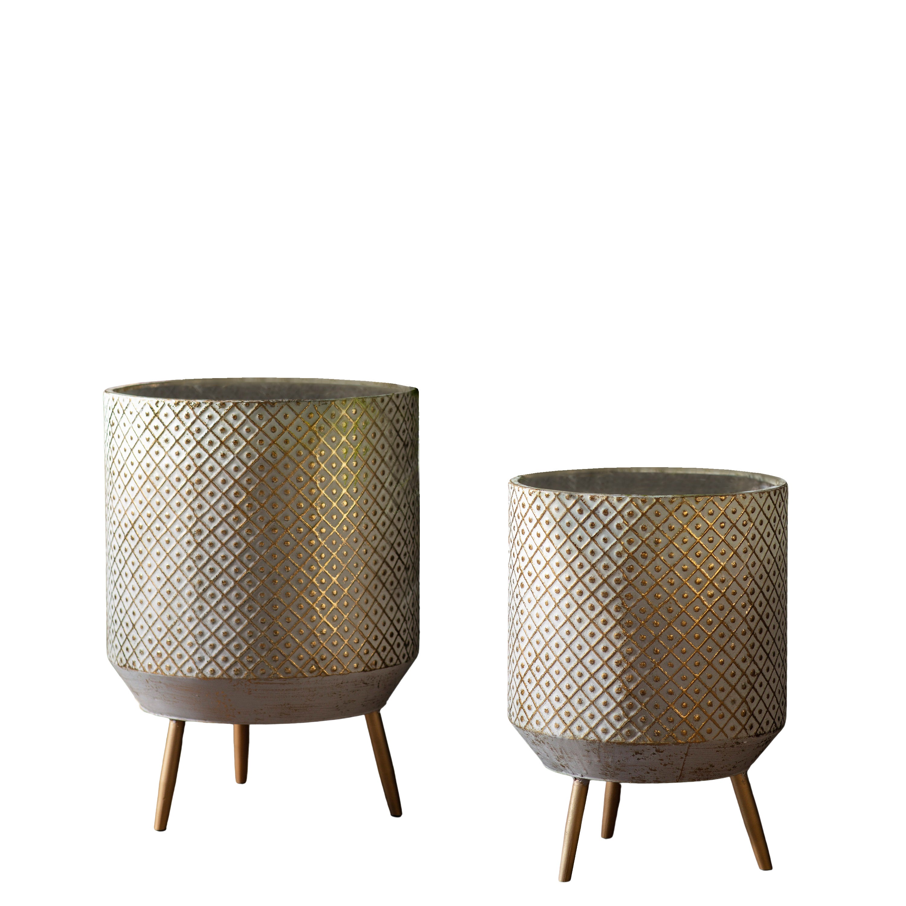 Amelia Metal Planter Set of 2 - Iron | Migo Interiors