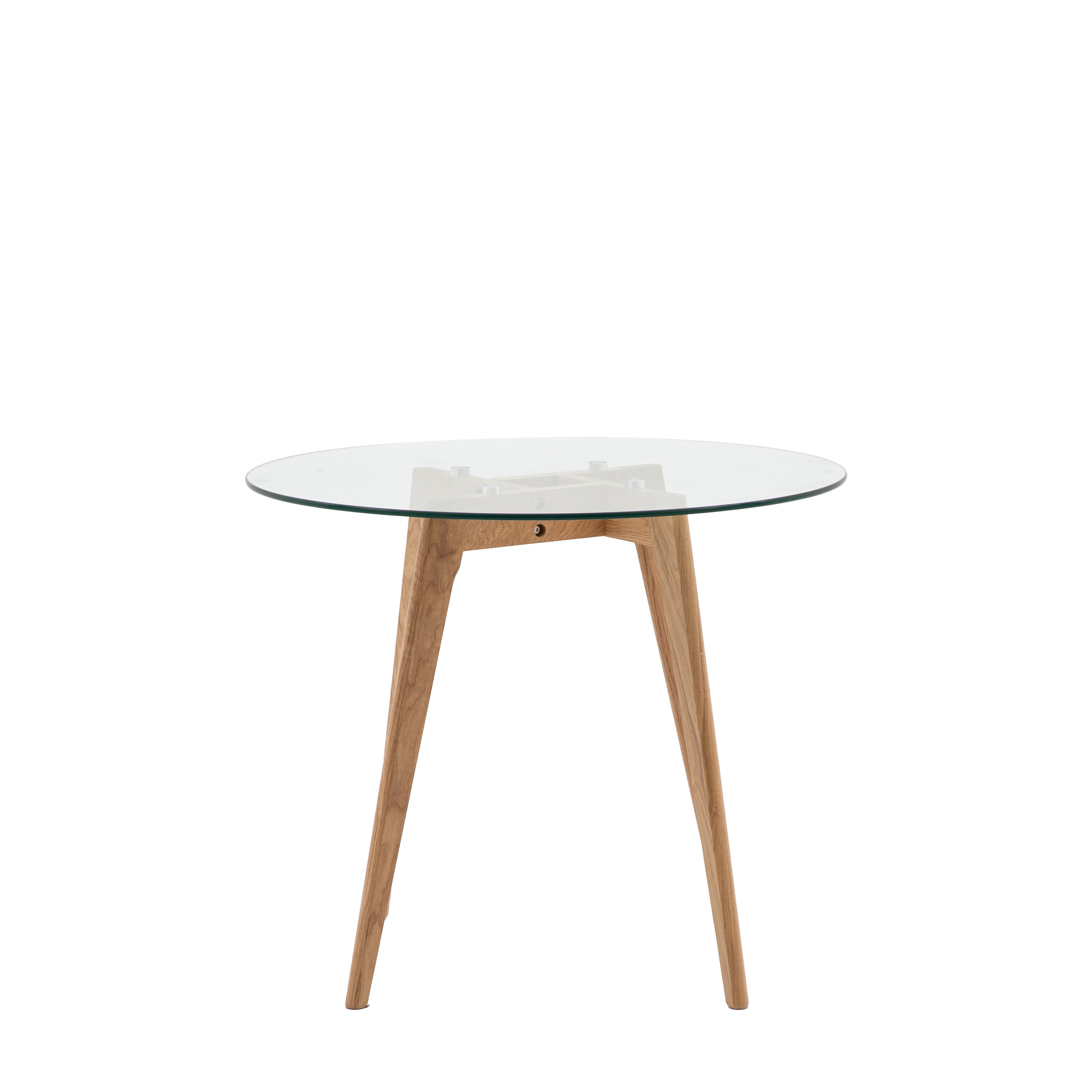 Blair Round Dining Table Oak - Tempered Glass / Oak | Migo Interiors