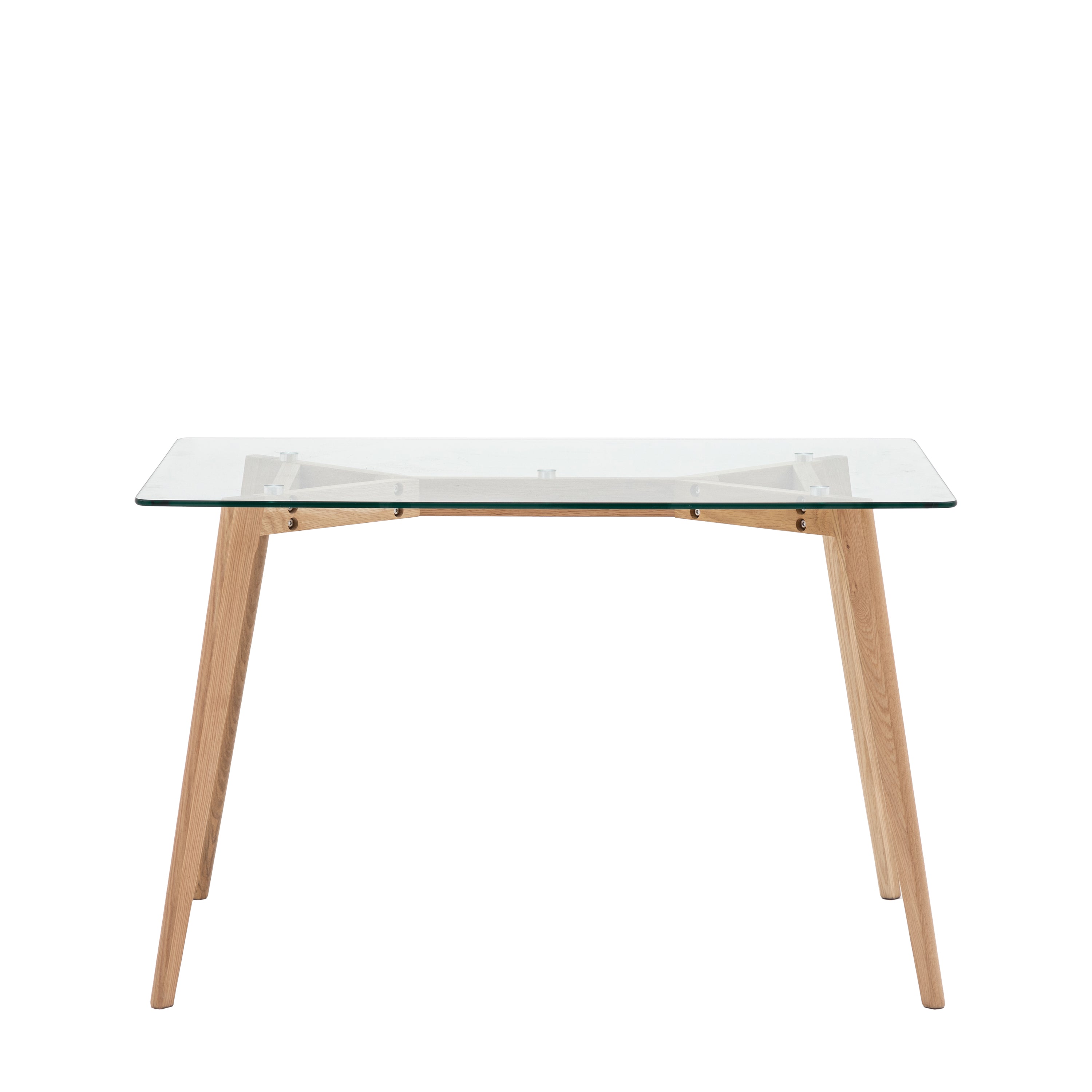 Blair Rectangle Dining Table Oak - Tempered Glass / Oak | Migo Interiors