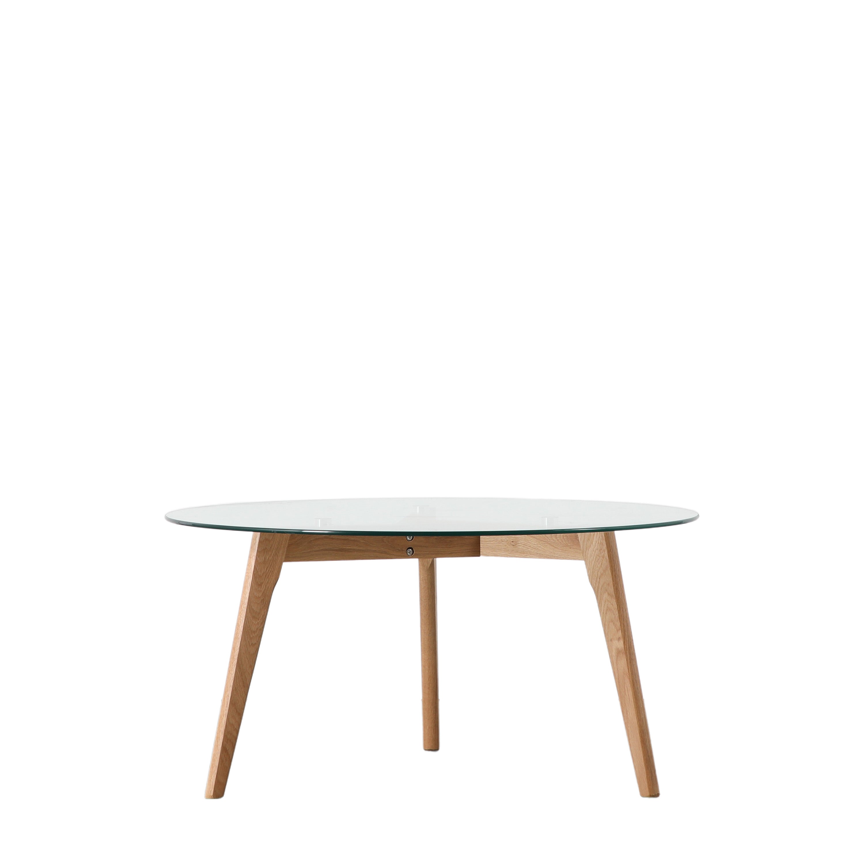 Blair Round Coffee Table Oak - Tempered Glass / Oak | Migo Interiors